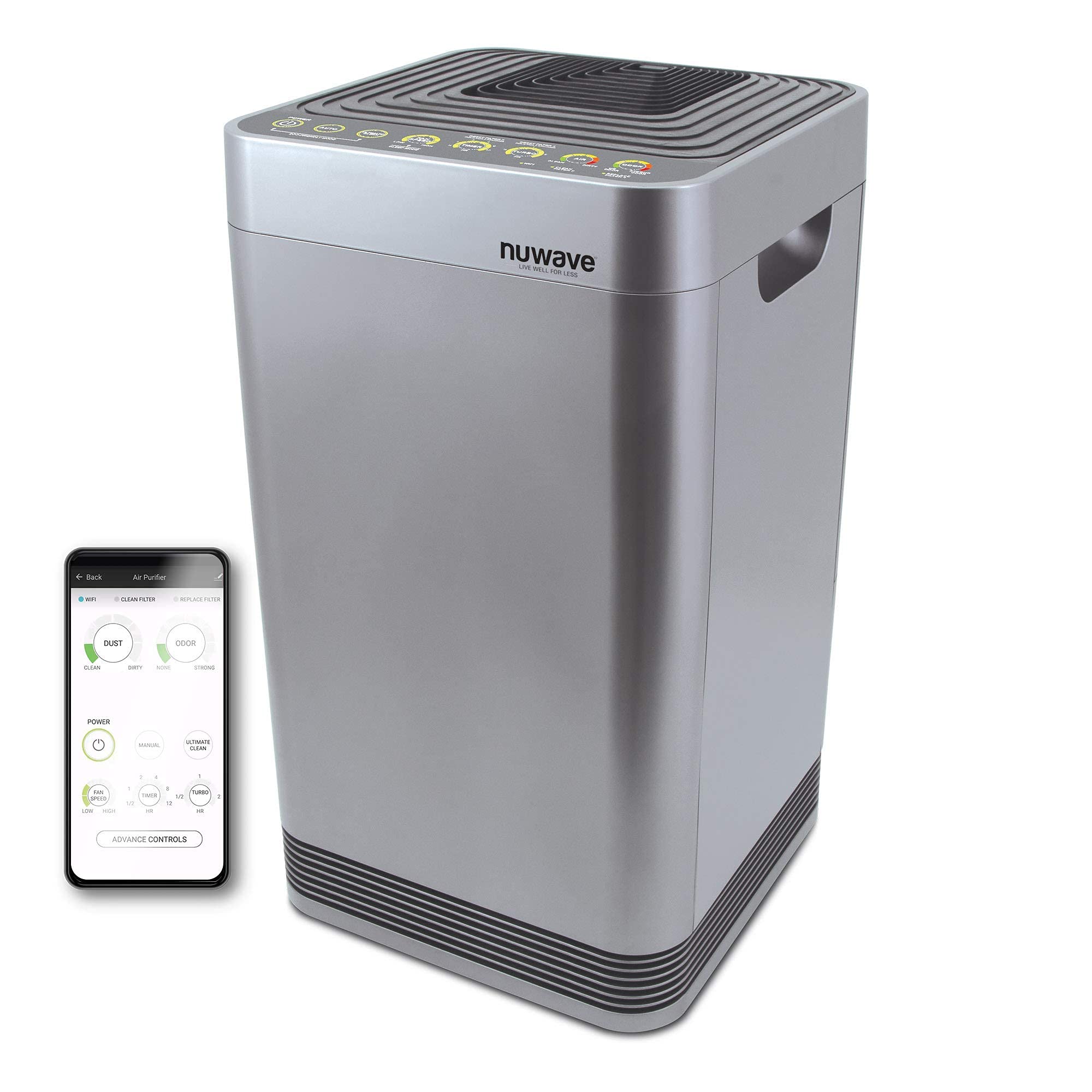 Nuwave Air Purifiers For Home Large Room Up To 2934 Sq. Ft, Auto Mode Air Quality & Odor Monitors, 5 Stage Filtration With 8 Add