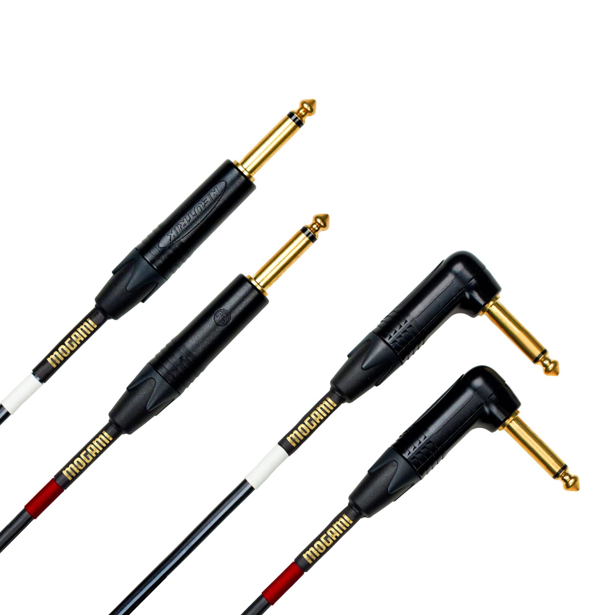 Mogami Gold Key S 15R Unbalanced Stereo Keyboard Instrument Cable, 1/4' Ts Male Plugs, Gold Contacts, Dual Right Angle To Dual Straight Connectors, 15 Foot