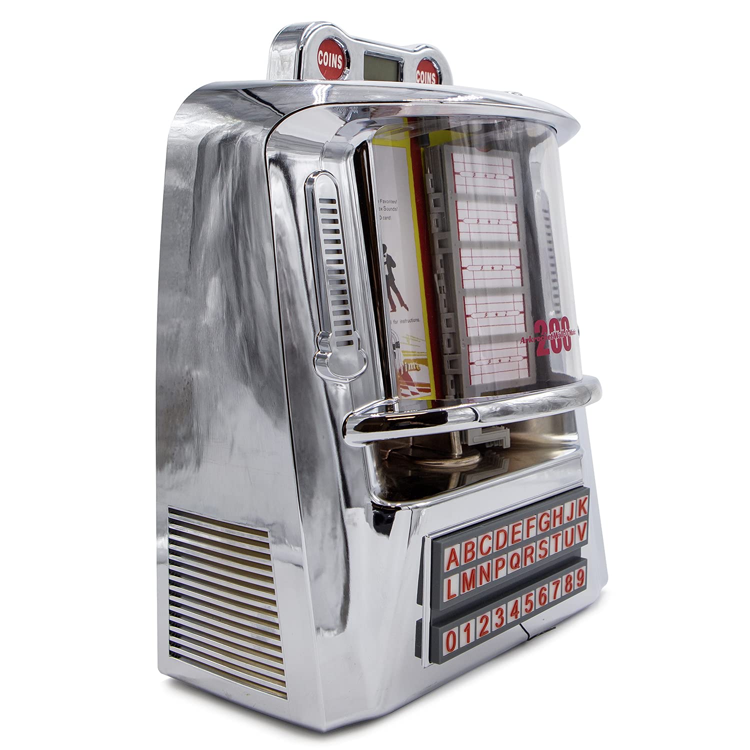 Arkrocket 200 Wall-O-Matic Table Jukebox Wallbox Wireless Bluetooth Speaker Fm Radio Sd Usb Retro American Diner Style Tabletop
