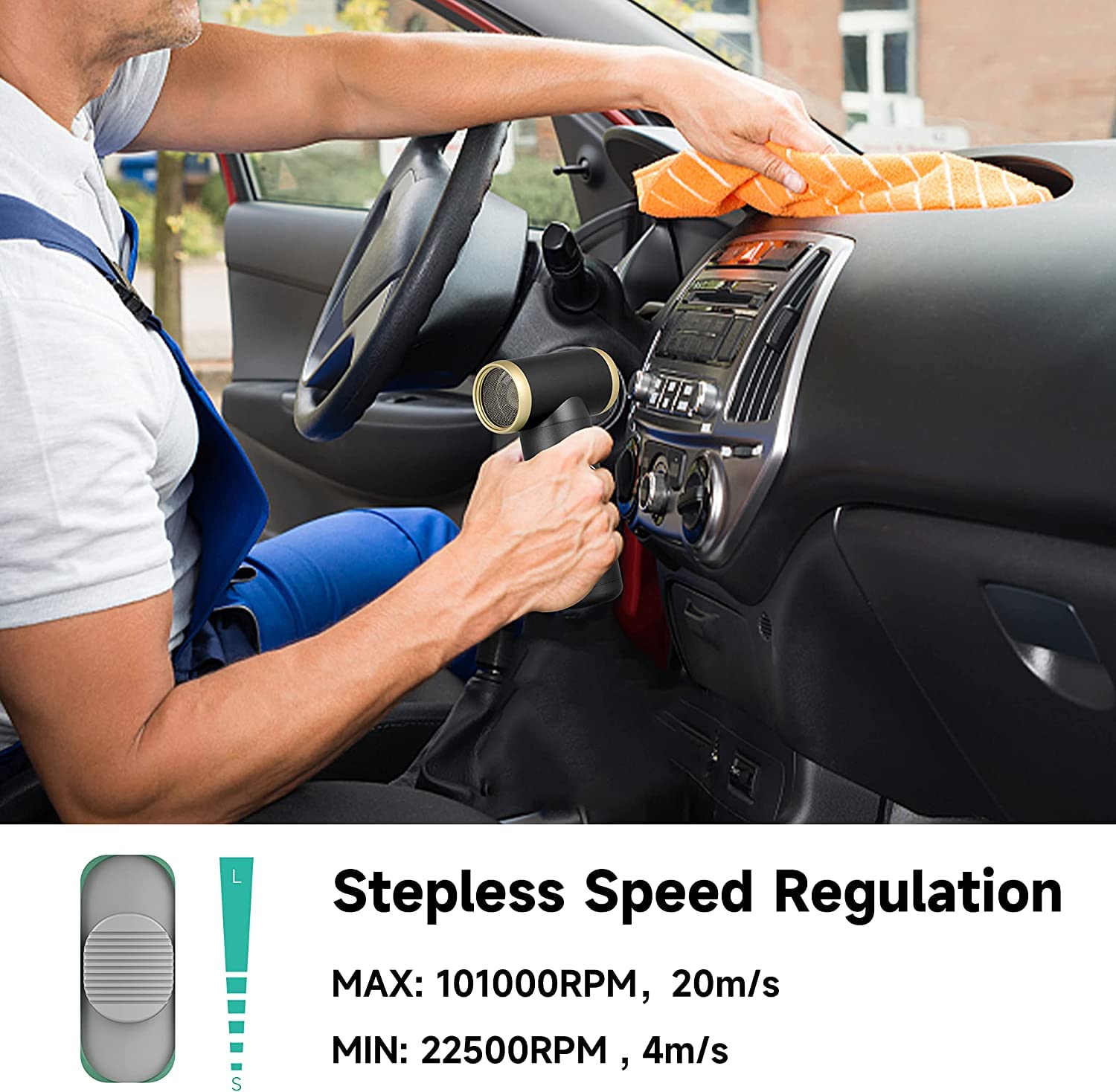 Kica Jetfan 2.0 Electric Air Duster For Computer,Keyboard,House Cleaning,Airbed Inflation,Camera Lens,Rechargeable,Speed Control