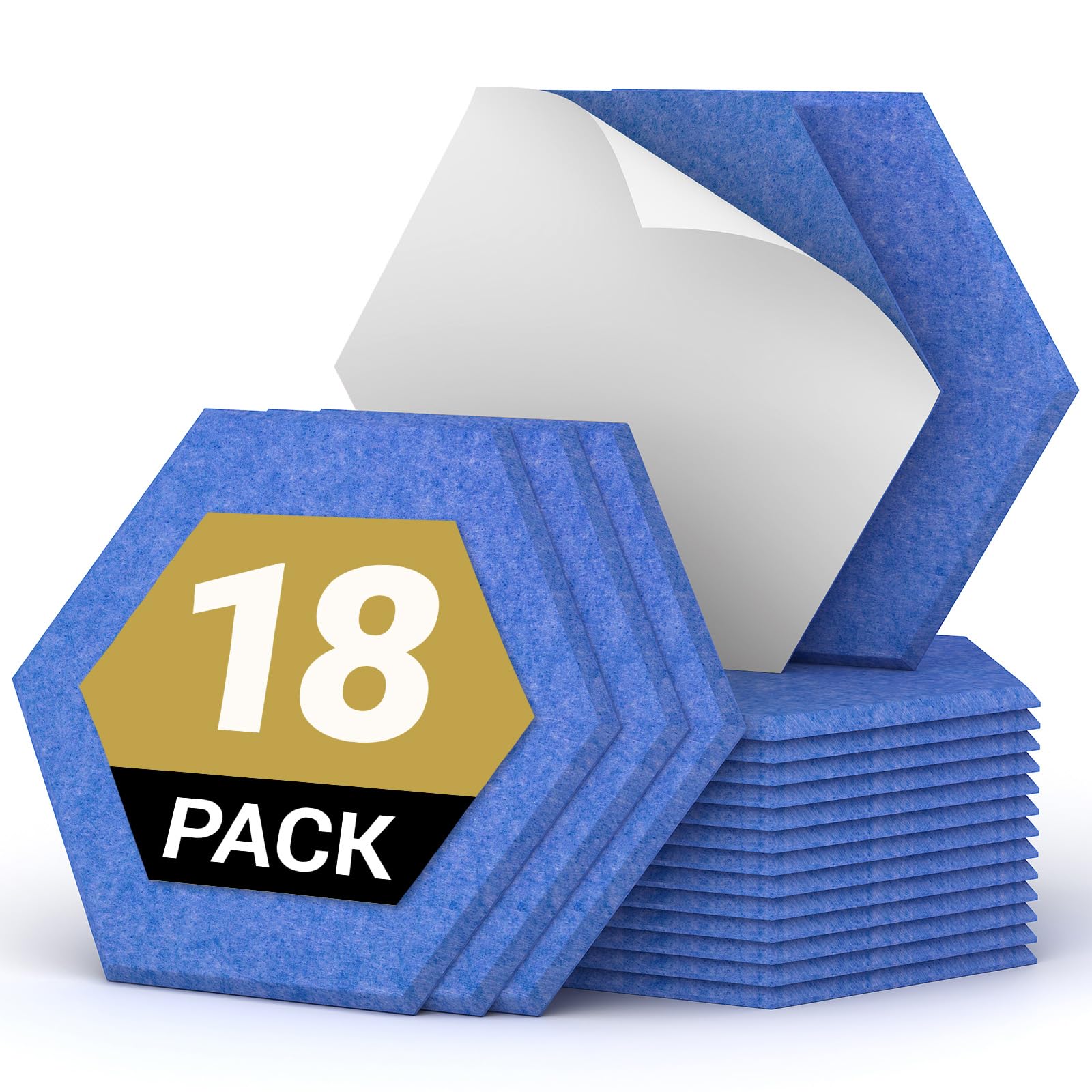 18 Pack Hexagon Acoustic Panels, TONOR 12 x 10 x 0.4  High Density Sound Proof Panels for Walls, Sound Deadening Insulation Trea