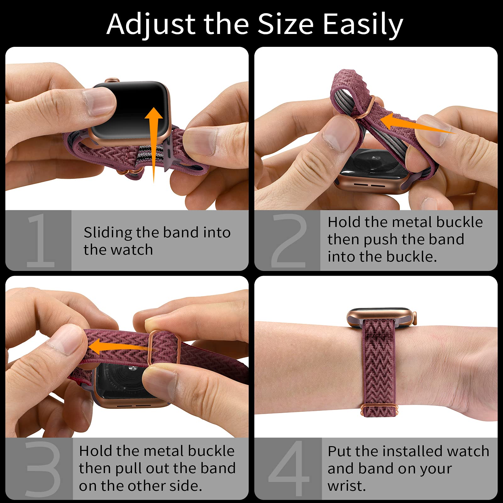 Sicciden Slim Stretchy Bands Compatible With Apple Watch Band 42Mm (Series 10) 41Mm 40Mm 38Mm, Women Band Nylon Thin Strap For I