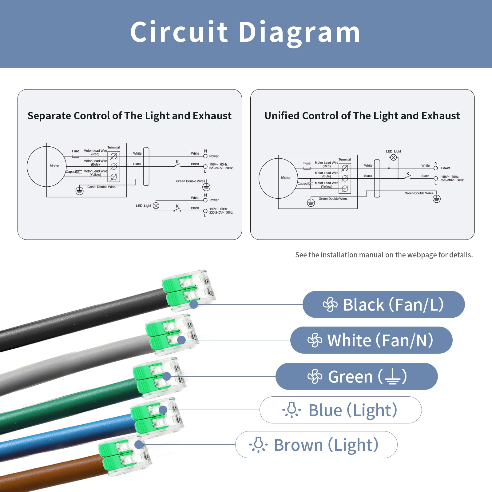 Zeyzer Bathroom Exhaust Fan With Led Light Square Quiet Modern Ceiling Mount Ventilation Fan Combination For Shower/Restroom/Off