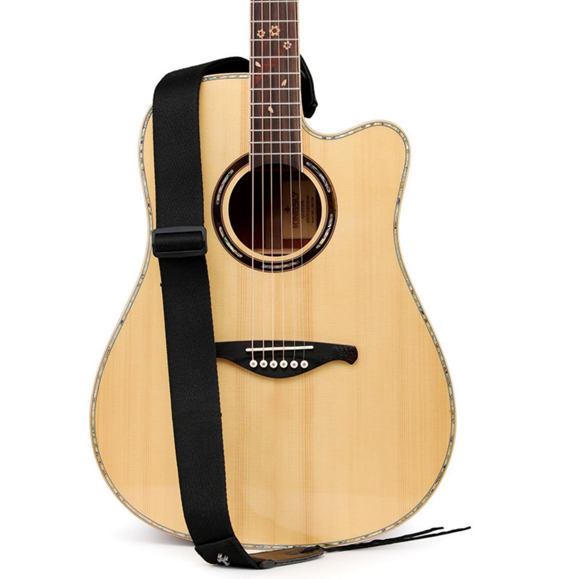 Cc Caihong Guitar Strap, Bass Guitar Straps Acoustic Electric Woven Simple Leather Ends Adjustable Vintage With Pick Pocket   Bl