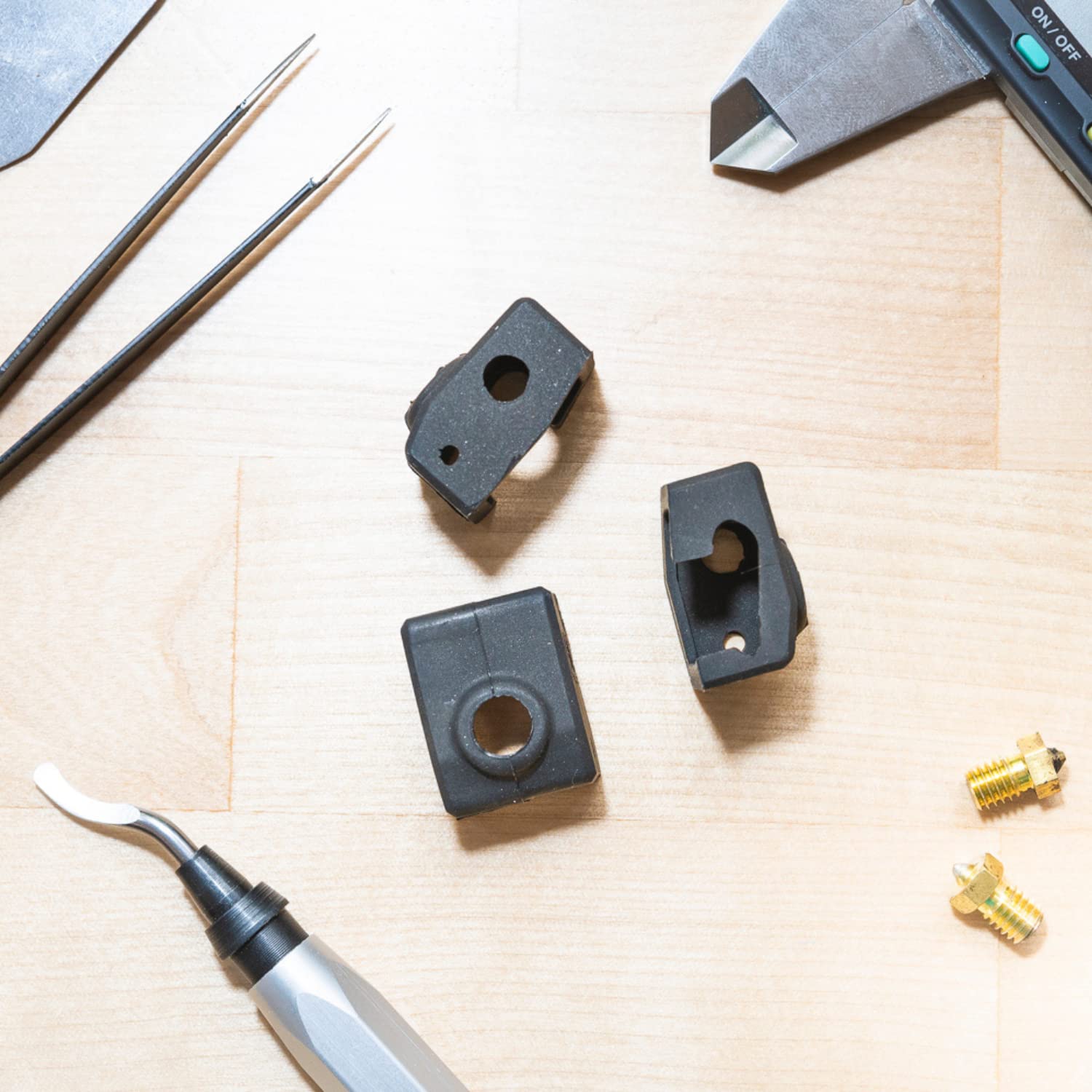 Prusa Mini/Mini+ Heat Block Black Silicone Sock X By Levendig | Dsgn [3 Pack]   Insulate & Protect Your 3D Printer Hot End Nozzl