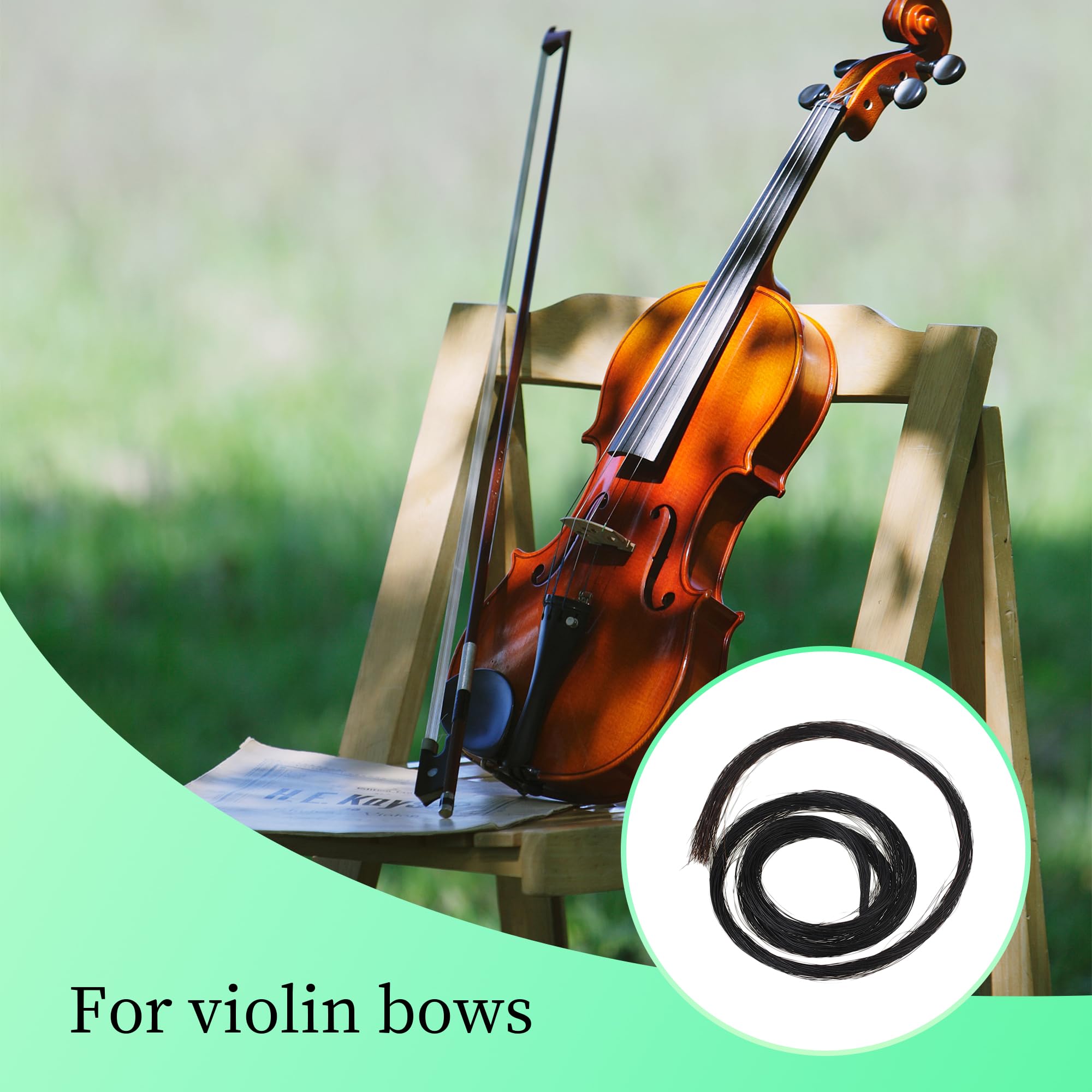 Bqlzr Black 32 Inch Hank Mongolian Horse Hair Violin Bow Hair Replacement