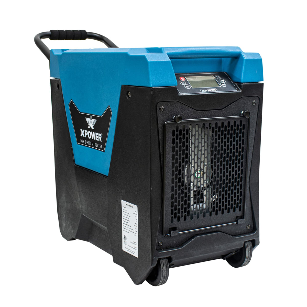 Xpower Xd 85L2 145 Pint Lgr Commercial Dehumidifier With Automatic Purge Pump, Drainage Hose, Handle And Wheels For Water Damage