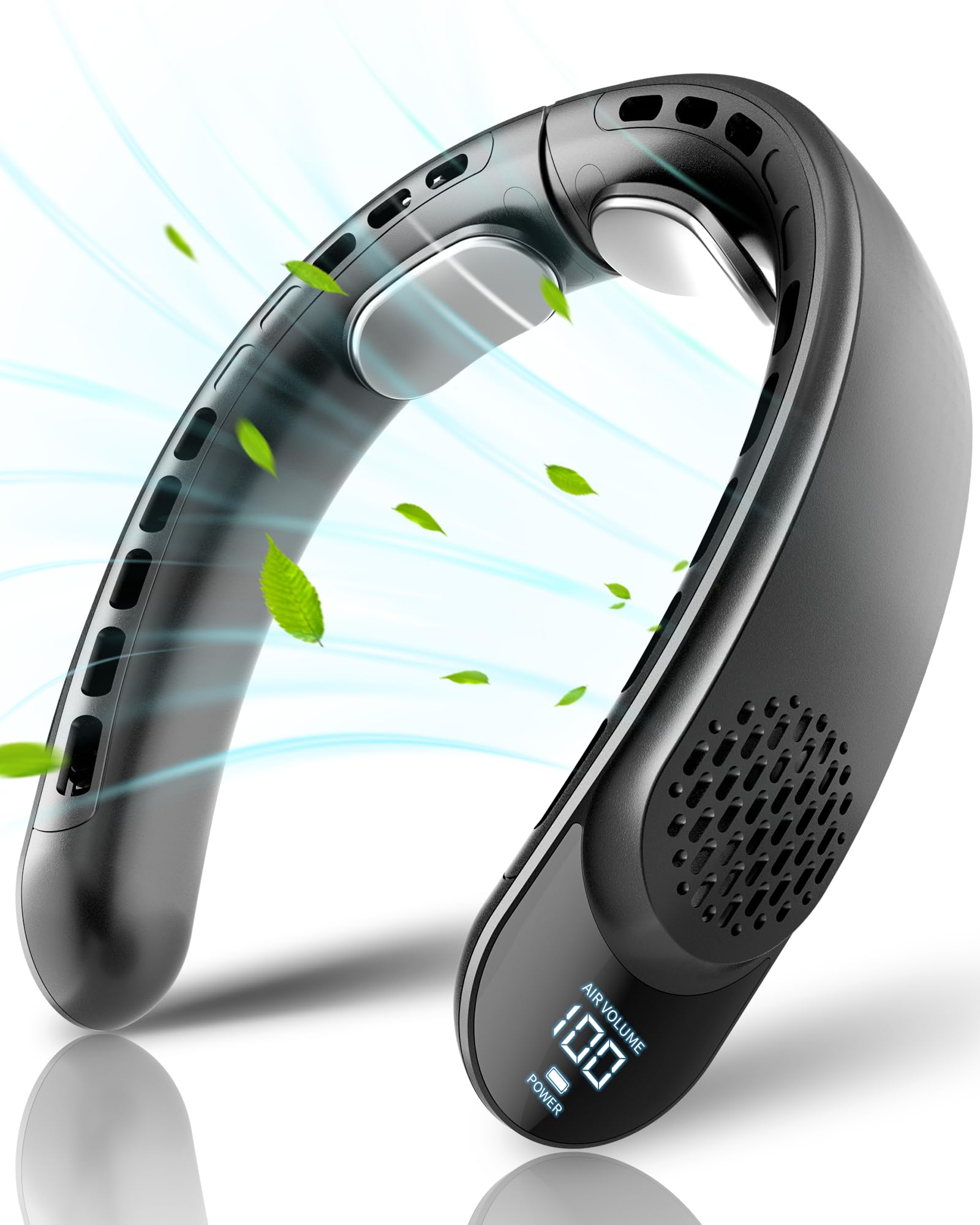 Asnug Portable Neck Fan, 4 Turbo Neck Fan, 4000 Mah Battery Operated, Usb Rechargeable Personal Fan, 3 Speeds, 360 Cooling Airfl