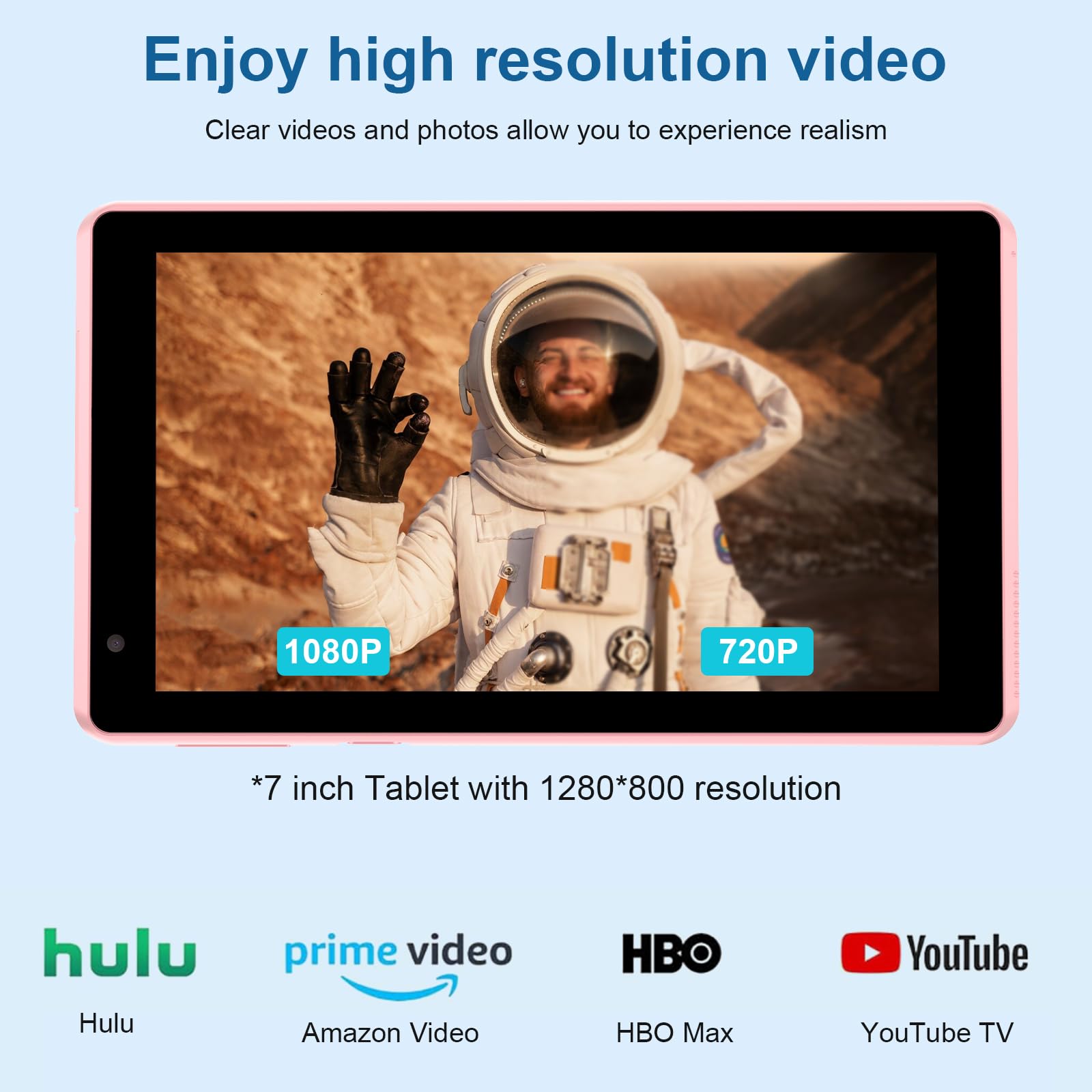 Byandby Tablet 7 Inch Android 12.0 Tablet, 4Gb+32Gb Rom (1Tb Expand), Quad Core, Wifi, Gms, Dual Camera, Educational, Games(Pink