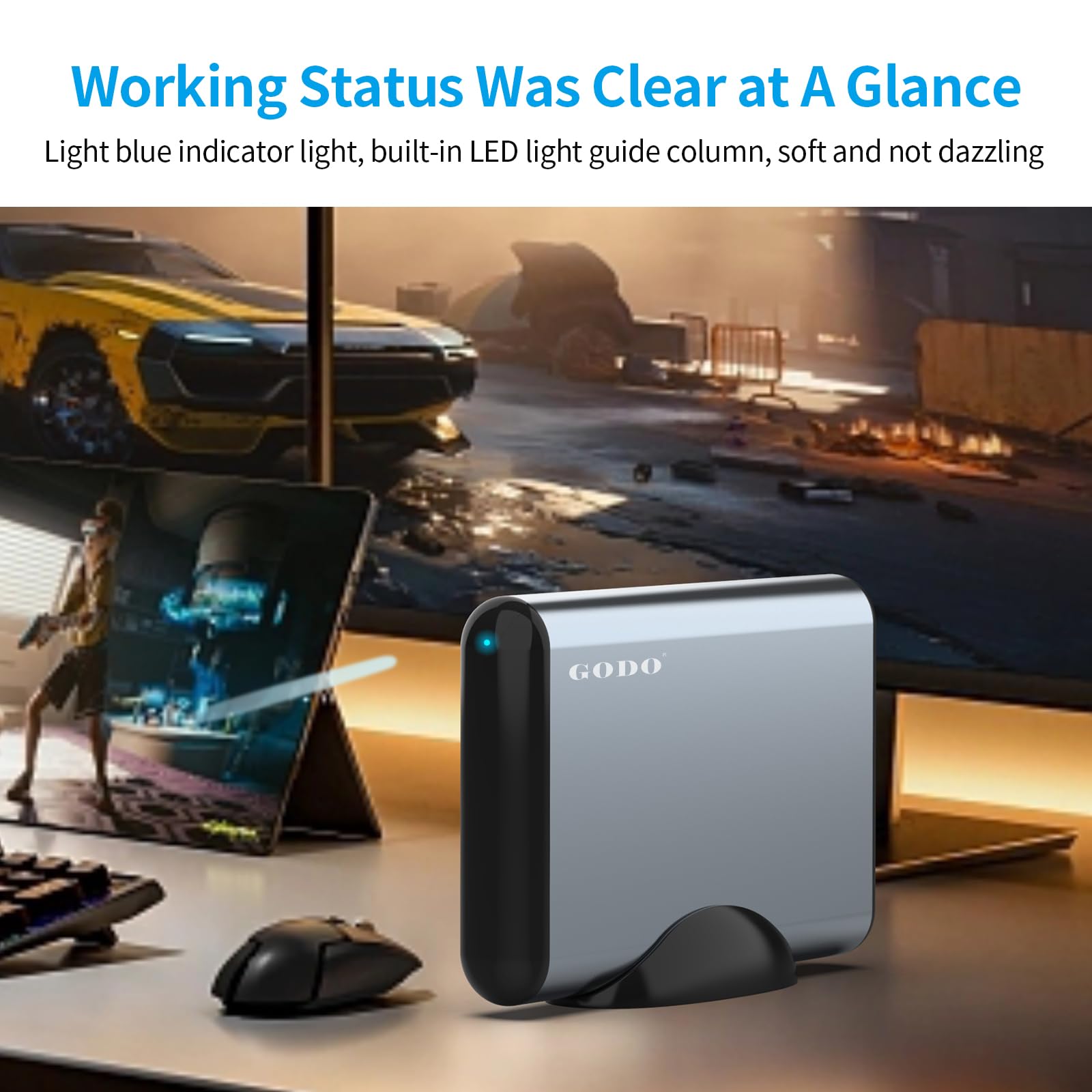 Godo 3.5 Inch External Hard Drive Enclosure For 2.5 3.5 Sata Hdd Ssd,Usb 3.0 To Aluminum Hard Drive Dock Case With Stand,Support