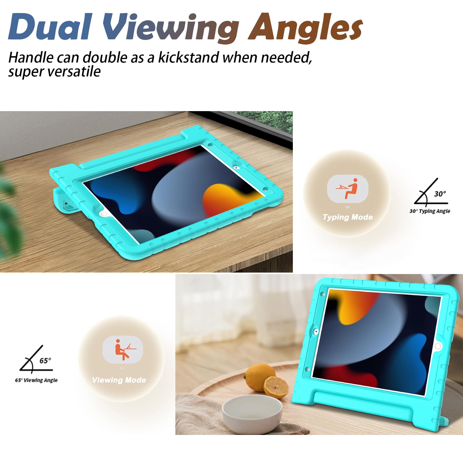 Ltrop Kids Case For Ipad 9Th/ 8Th/ 7Th Generation (2021/2020/ 2019), Ipad 10.2 Case, Shockproof Handle Stand Kids Case For Ipad