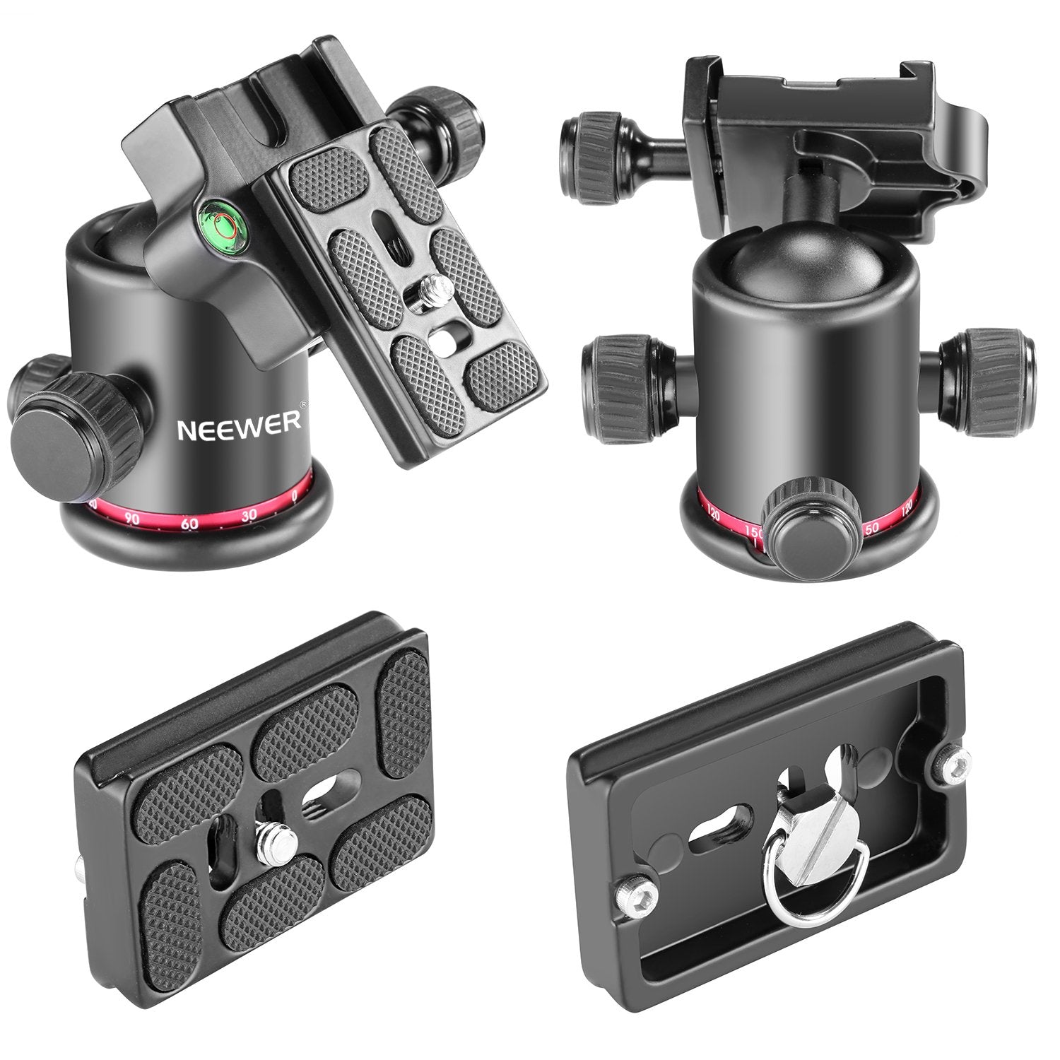 Neewer 36Mm Tripod Ball Head 360 Panoramic Metal With Arca Type Quick Release Plate, 1/4'' Screw 3/8'' Thread Mount, Max Load 17