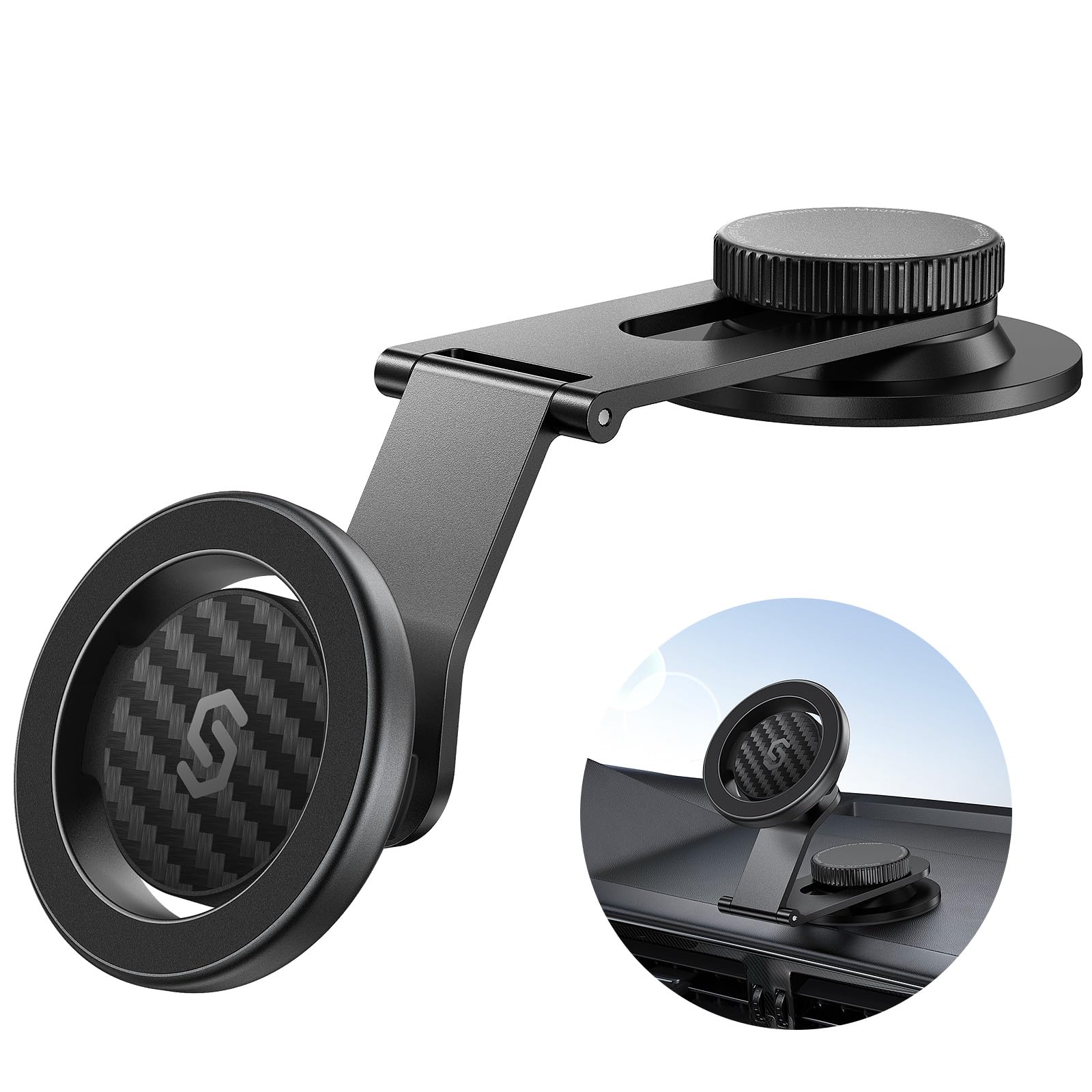 Syncwire Fits Magsafe Car Mount For Universal Dashboard, Tesla Screen, Magnetic Phone Holder For Car, Foldable Aluminum Alloy Ar