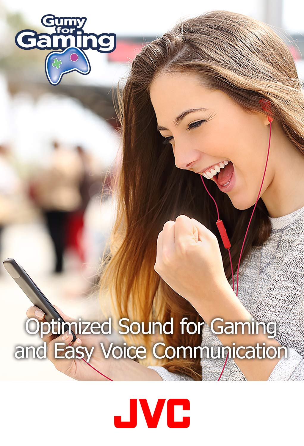 Jvc Gumy Gamer, In Ear Earbud Headphones With Mic, Remote, And Mute Switch For Gaming And Chatting, Powerful Sound, Comfortable