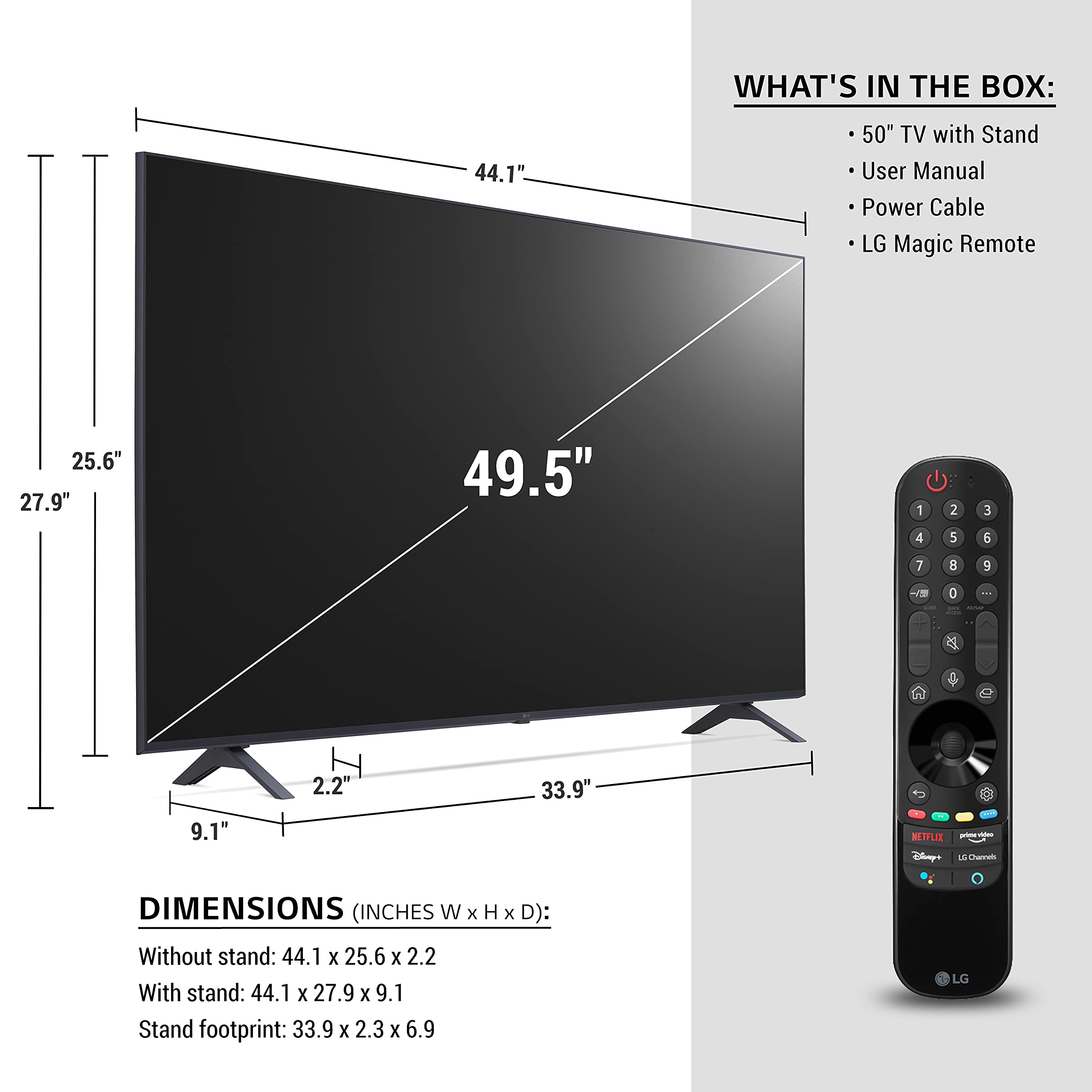 Lg 80 Series 50'' Alexa Built In, 4K Uhd Smart Tv, 60Hz Refresh Rate, Filmmaker Mode, Game Optimizer (50Up8000, 2021)