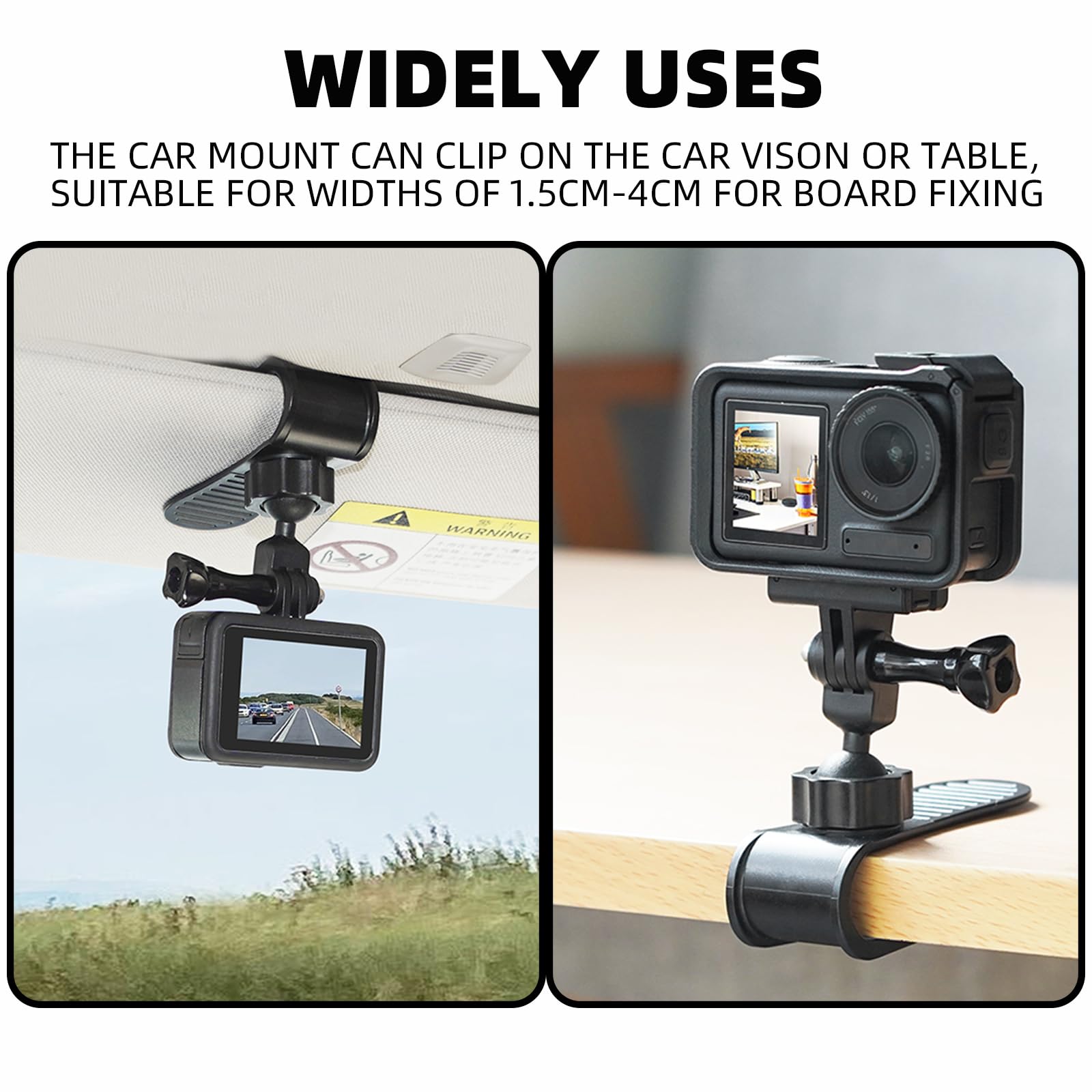 Flymile Car Sun Visor Mount For Insta360 X4 X5 X3 Gopro 13 12 11 10 9 8 7 Dji Osmo Pocket 3 Action 5Pro 4 3,Car Mount Inside Hol