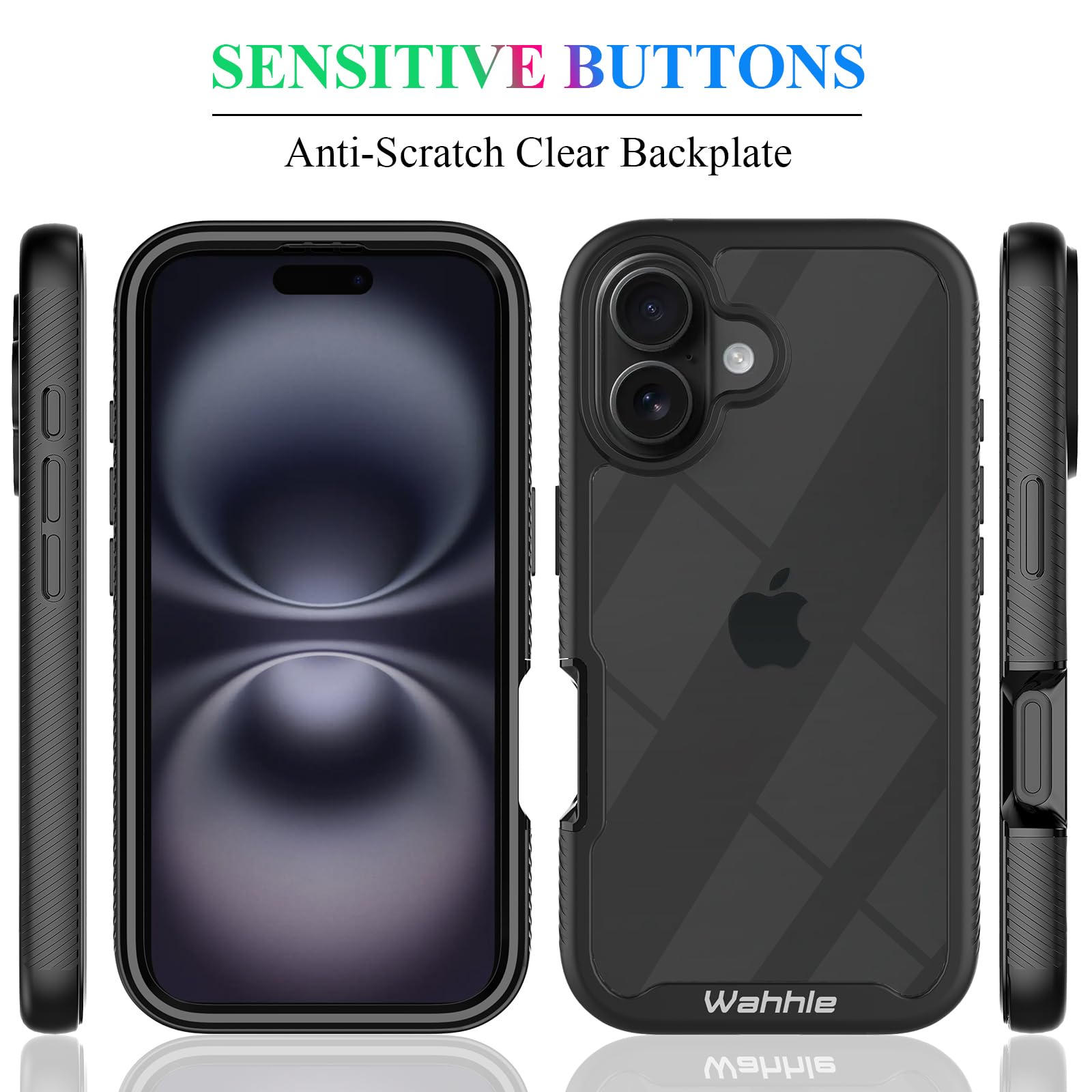 Wahhle Compatible With Iphone 16 Plus Case, Built In Screen Protector Full Body Shockproof Slim Fit Bumper Protective Phone Cove