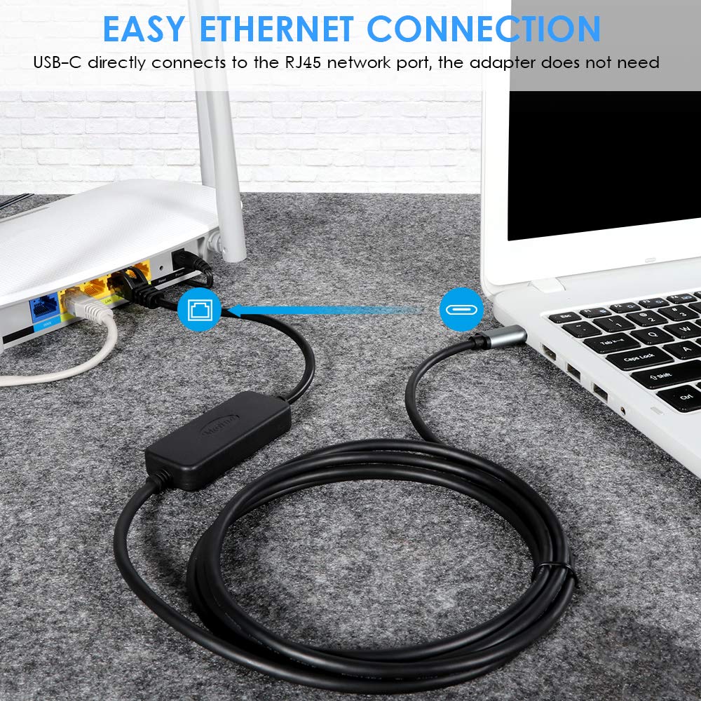 Moyina Usb C To Rj45 Gigabit Ethernet Cable For Macbook Thunderbolt 3/Type C, Windows, Chromebook, Surface Pro, Linux, Android Directly Connected To Switch, Router, Modem
