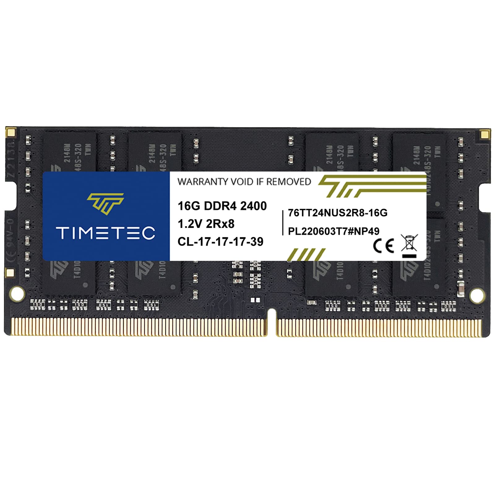 Timetec 16Gb Ddr4 2400Mhz Pc4 19200 Non Ecc Unbuffered 1.2V Cl17 2Rx8 Dual Rank 260 Pin Sodimm Laptop Notebook Pc Computer Memory Ram Module Upgrade (16Gb)