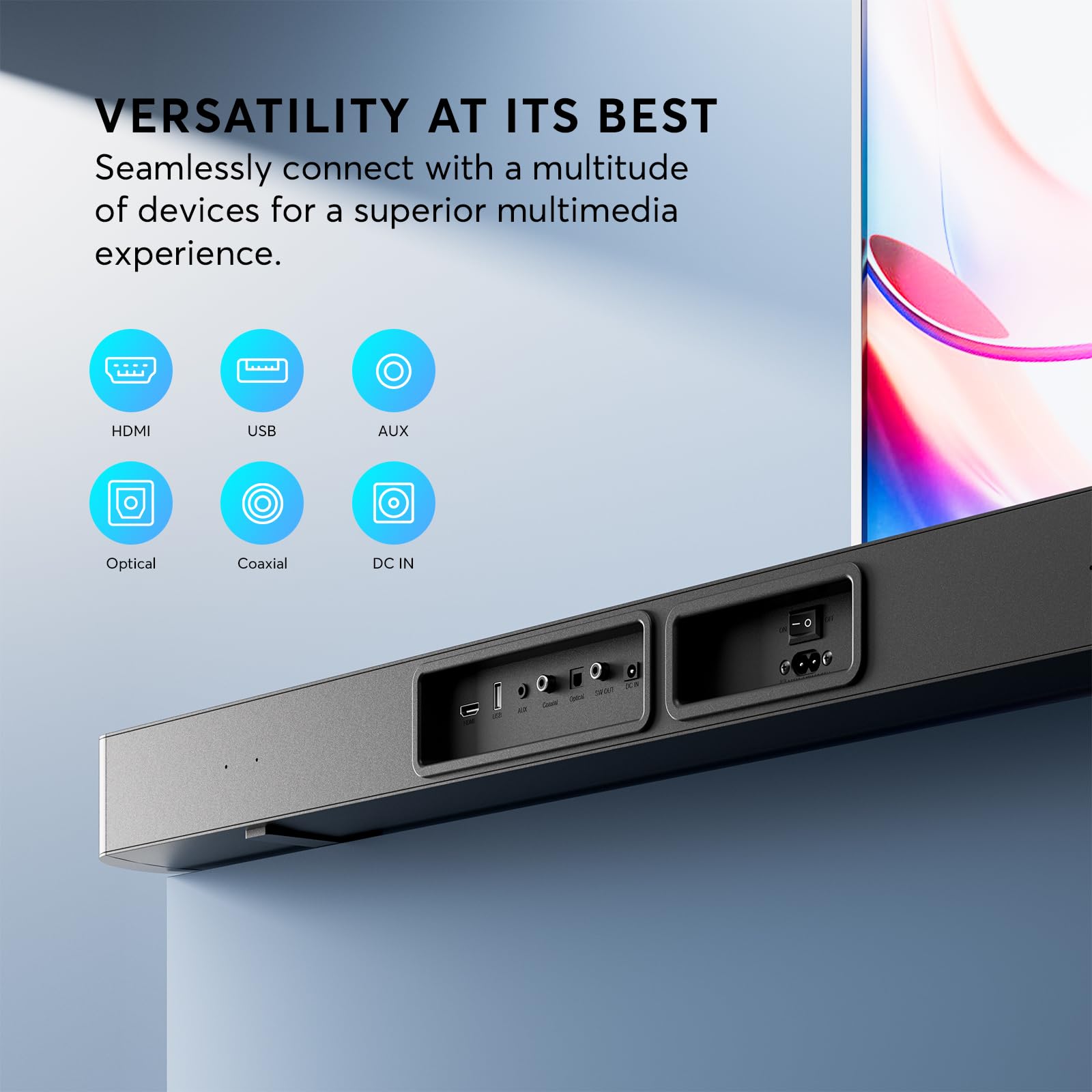 Geoyeao Soundbar, 2.1 Ch Sound Bars For Smart Tv With Dolby Atmos, Bluetooth & Hdmi Arc Tv Speaker, 190W 3D Home Theater Surroun