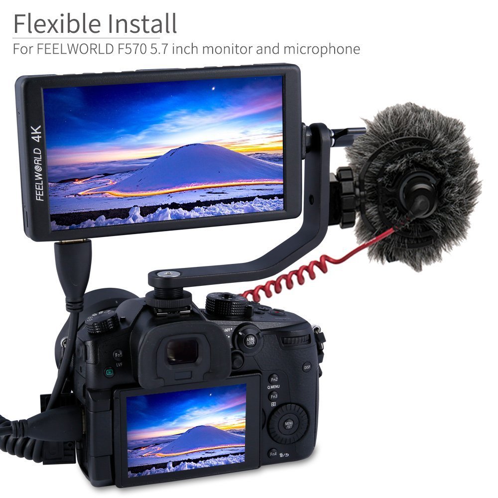 Tilt Arm For Feelworld F5 F570 S55 Fw568 5 Inch 5.5 Inch 5.7 Inch 4K Hdmi On Camera Field Monitor Mount On Dslr Stabilizer Gimba