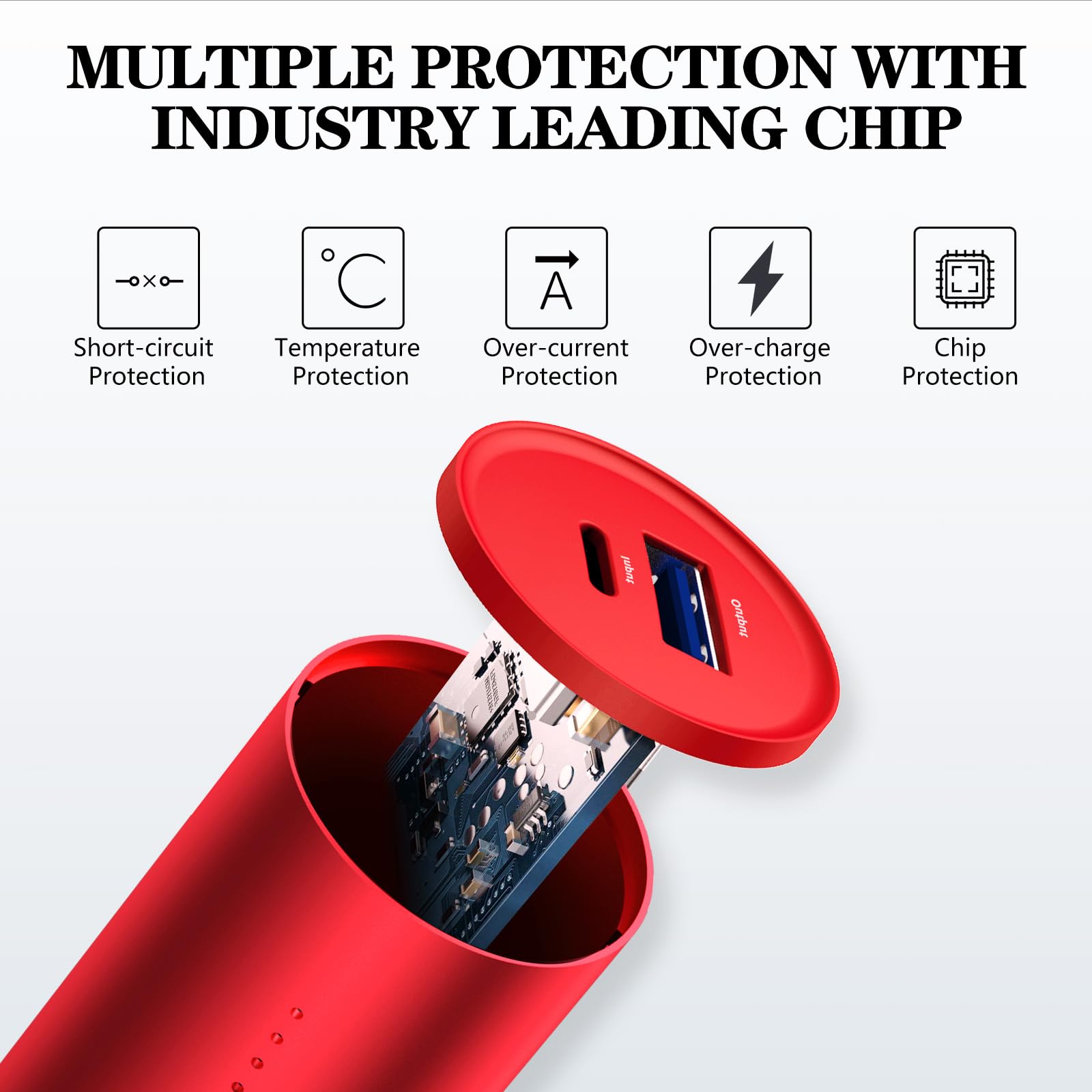 Bonai Portable Charger Power Bank 5000Mah (Ultra Compact)(Aluminum)(Travel) Slim External Backup Battery Pack High Speed Output