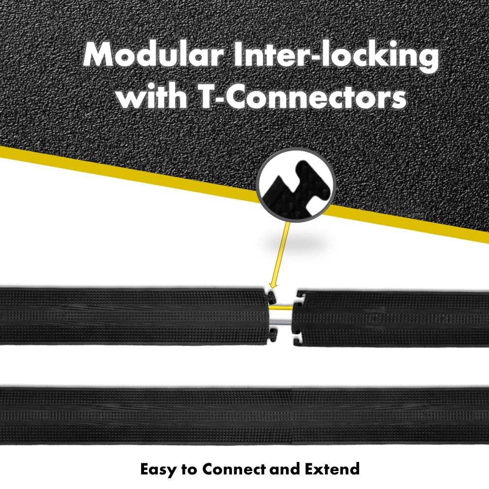 Kable Kontrol Drop Over Floor Cord Cover   36    Inch Long 1 Channel Cable Or Wire Protector   Rubber Ramp For Indoor And Outdoo