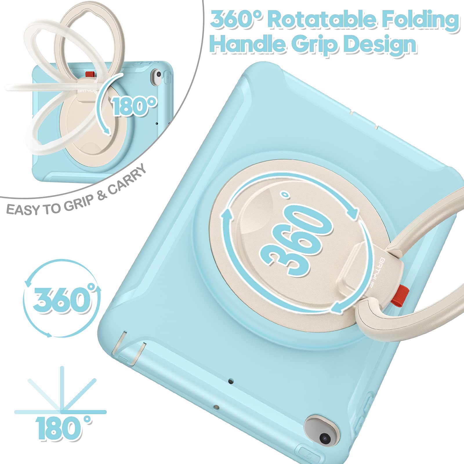 Batyue Ipad Mini 5 Case & Ipad Mini 4 Case;For Ipad Mini 5 (2019) & Ipad Mini 4 (2015);Protective Rugged Case With Pencil Holder