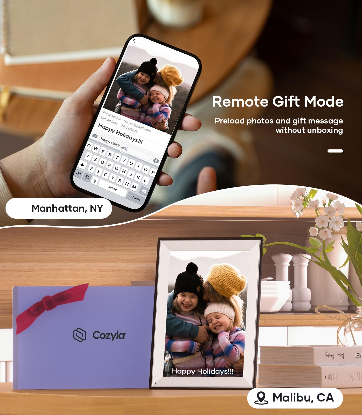 Cozyla Digital Photo Frame Wifi Smart Digital Picture Frame Unlimited Storage Share Photo With Family And Friend Via App Email G