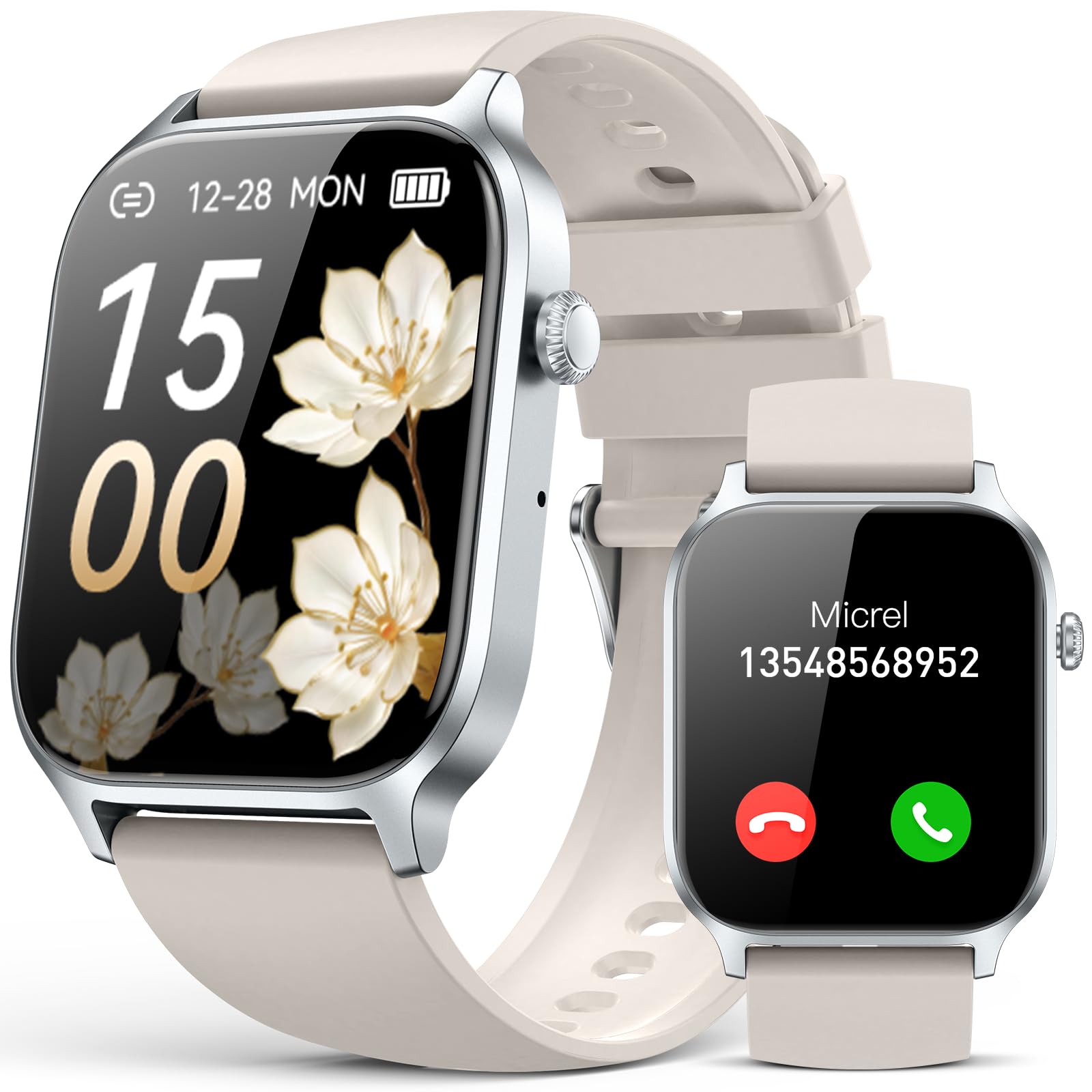 Paybay Smart Watch For Men Women  Answer/Make Call, Ip68 Waterproof Fitness Tracker Watch With Monitor Sleep Step Counter (Starl