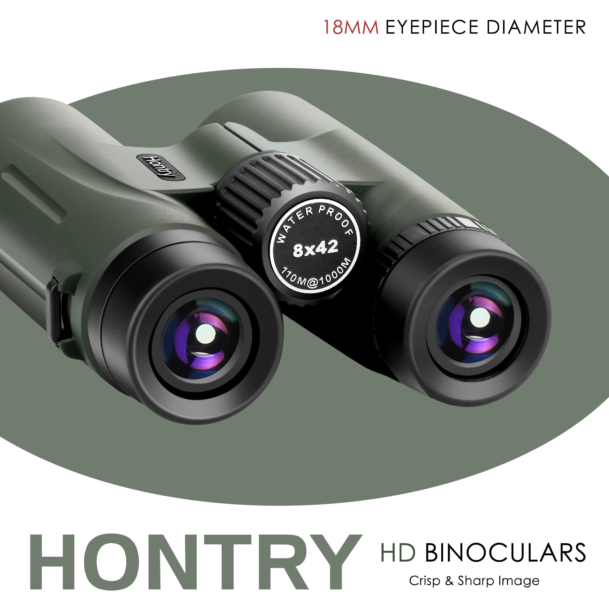 Hontry 8X42 Hd Binoculars, Ipx6 Completely Waterproof Binoculars For All Outdoor Activities, Weathers And Seasons