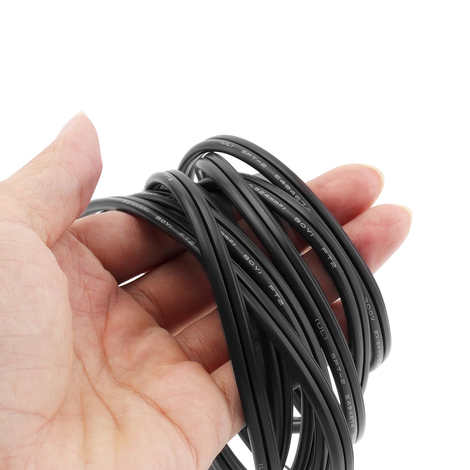 Rtnlit 8Ft Lamp Cord With On/Off Button Switch And Polarized Plug, Stripped Ends Ready For Wiring, 18Awg Spt 2 Replacement Power