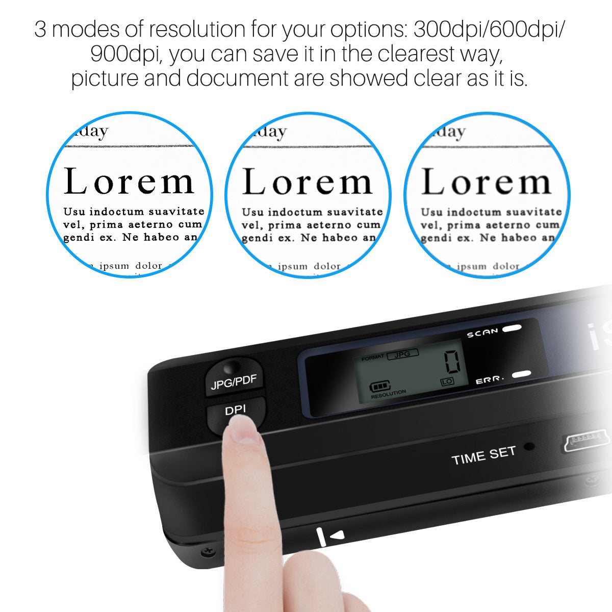 Portable Handheld Scanner, Anncary Document Wand Scanner Handheld For Business Photo Picture Receipts Books Jpg/Pdf Format Selec