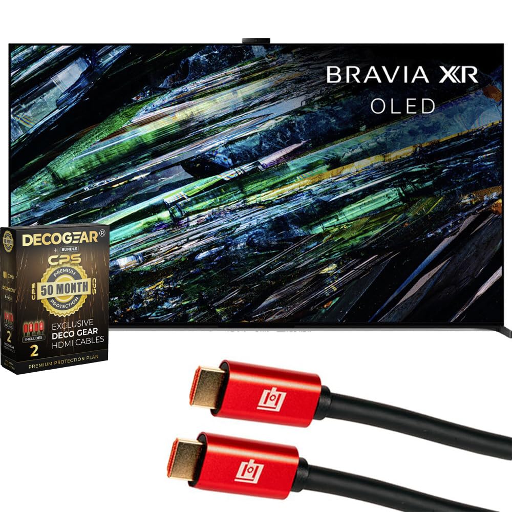 Sony Bravia Xr A95L 65 Inch Qd Oled 4K Hdr Smart Tv (2023) Bundle With Deco Gear 4K Hdmi 2.0 Cable W/Copper Conductors X2 + Prem