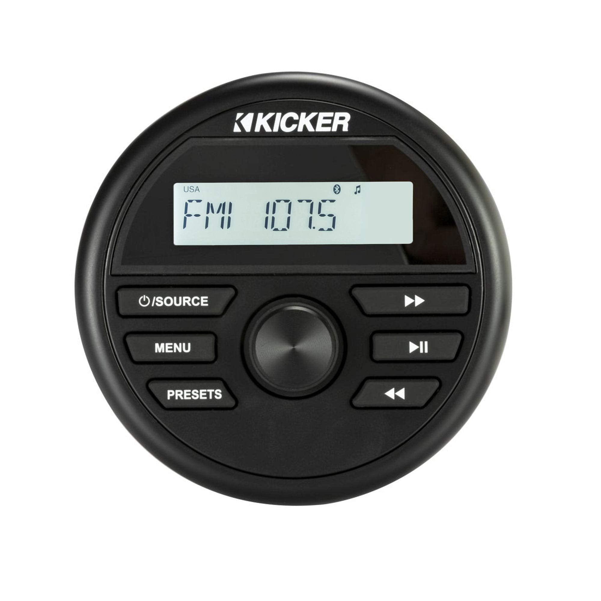 Kicker 46Kmc2 Weather Resistant Gauge Style Media Center With Bluetooth
