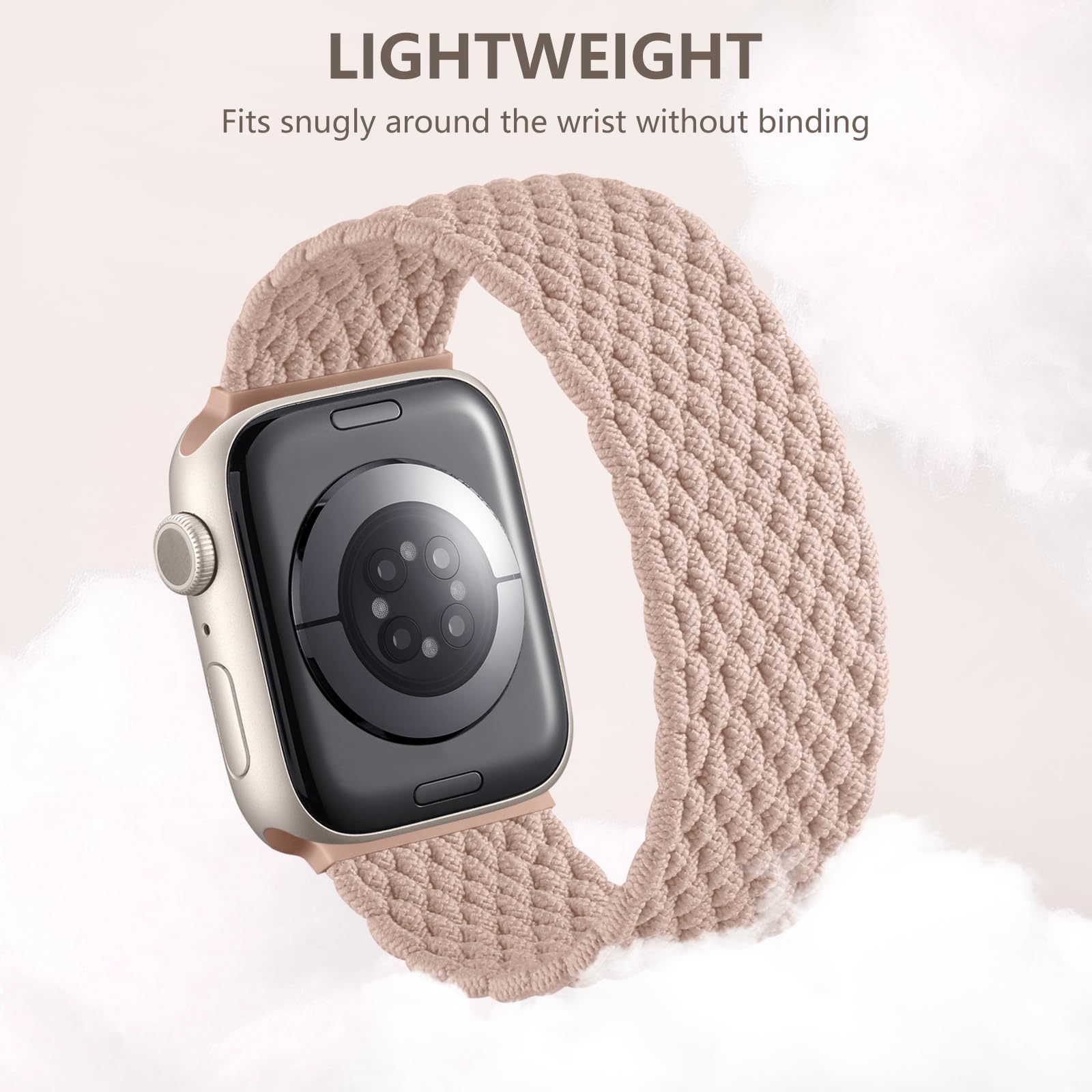 Zedoli Stretchy Nylon Solo Loop Compatible With Apple Watch Band 46Mm 45Mm 44Mm 41Mm 49Mm Men, Elastic Braided Sport Wristband S