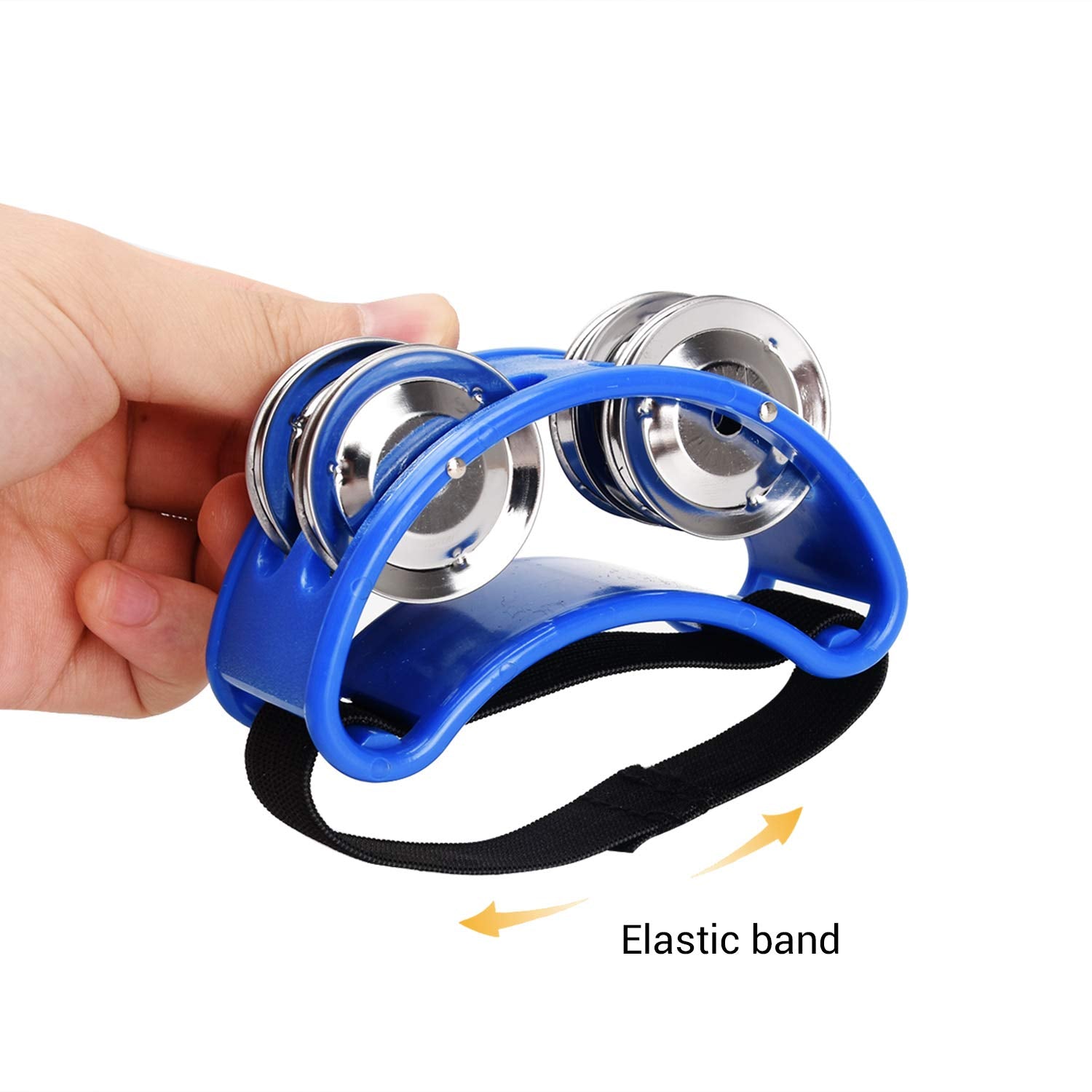 Facmogu 2Pcs Foot Tambourines With Metal Jingles, Foot Percussion Musical Instrument, Foot Drum Set With Elastic Band For Dancin