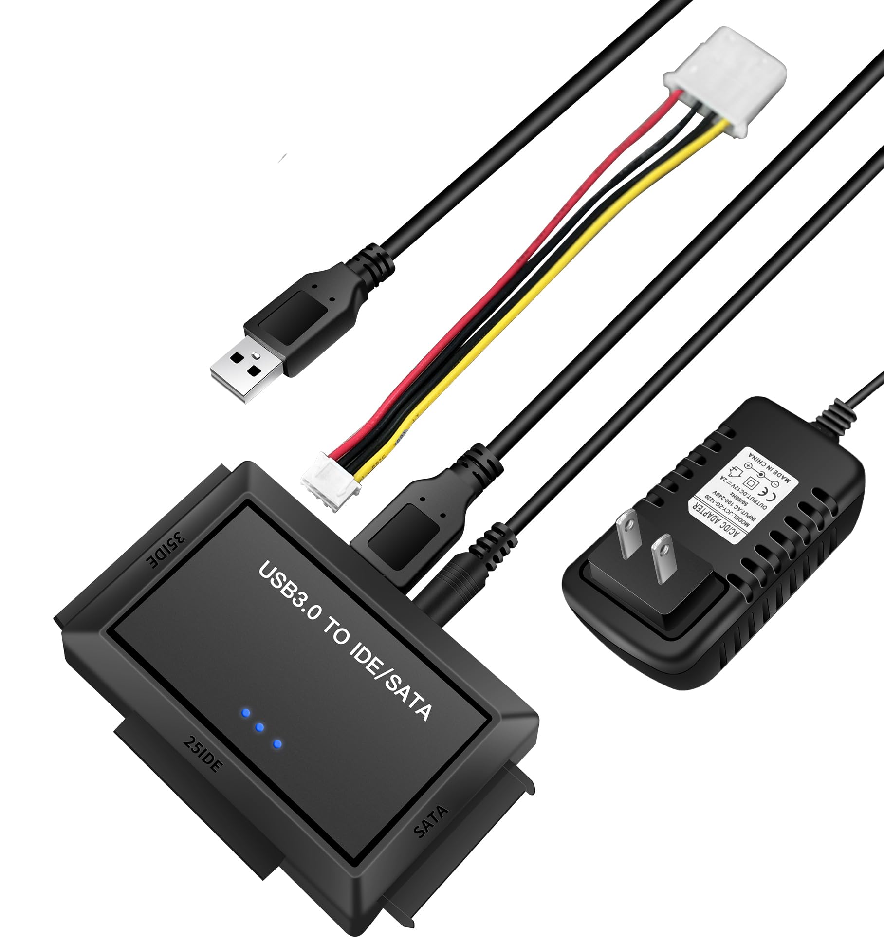Zwwlre Usb 3.0 To Sata Adapter Hard Disk Adapter Cable Ide To Sata Adapter Universal 2.5/3.5 Hdd/Ssd 40 Pin Hard Drive Adapter H