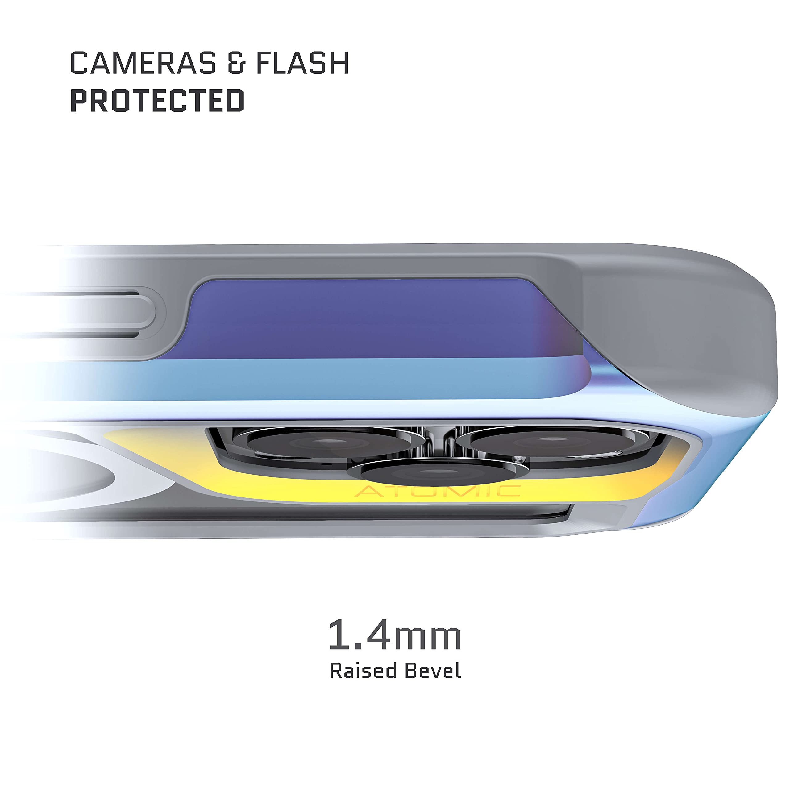 Ghostek Atomic Slim Iphone 13 Case With Ring Magsafe Magnet And Iridescent Design Aluminum Metal Bumper Heavy Duty Protection Pr