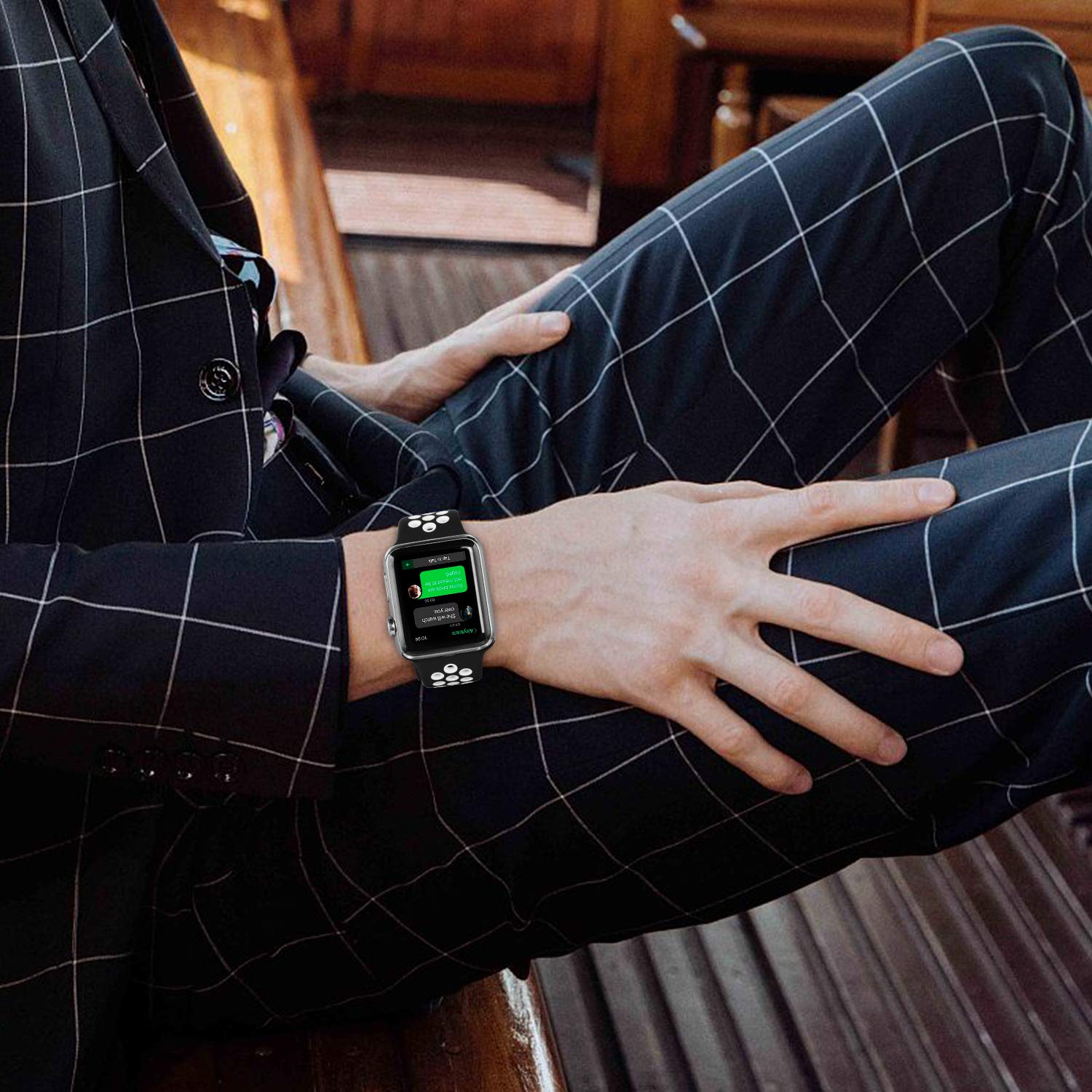 Sport Bands Compatible For Apple Watch Bands 42Mm Series 3/44Mm/45Mm/46Mm/49Mm,Soft Silicone Sport Women Men Replacement Strap C