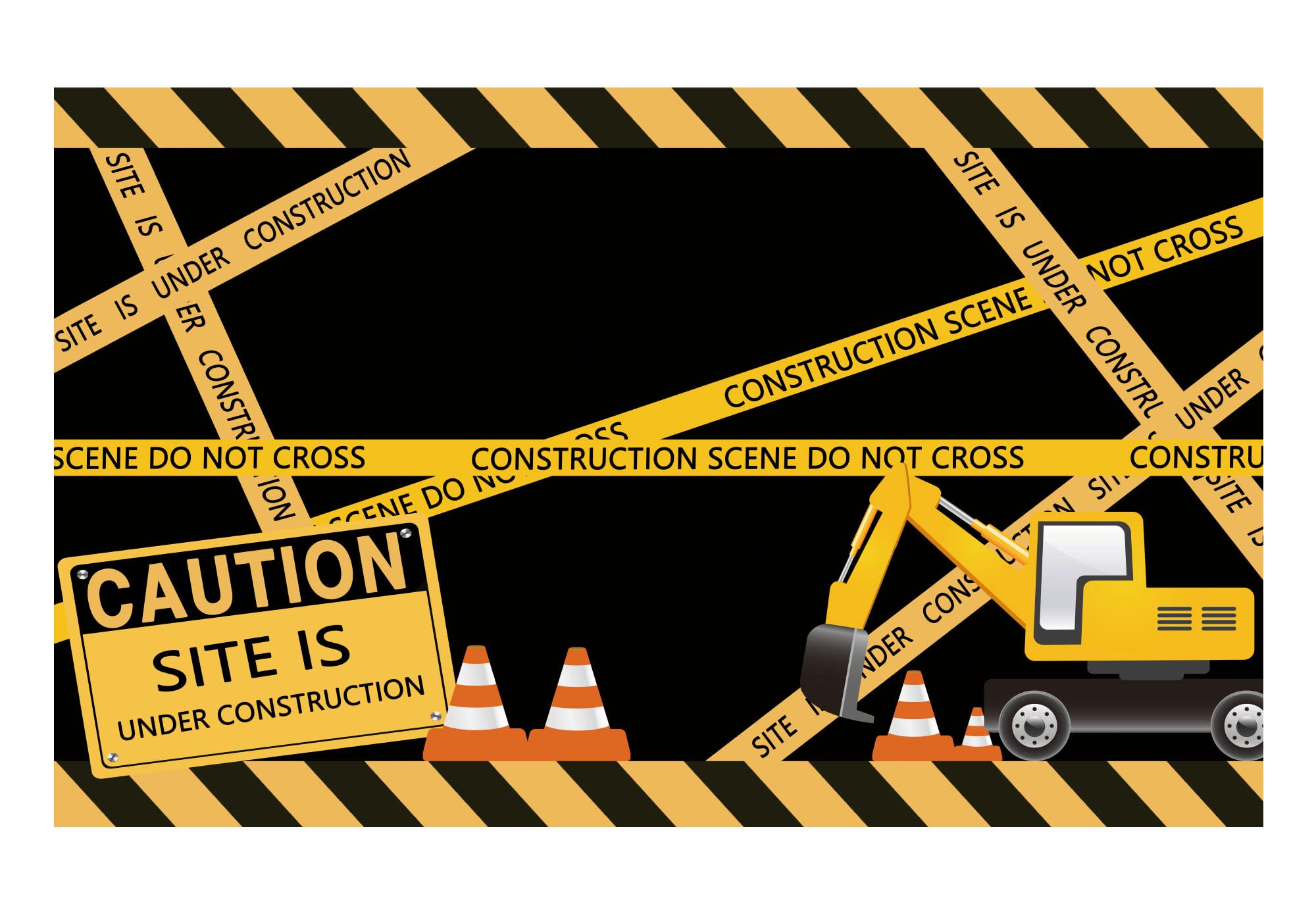 Allenjoy Under Construction Site Banner Backdrop For Boys Birthday Party Dump Truck Digger Zone Photography Decoration Supplies