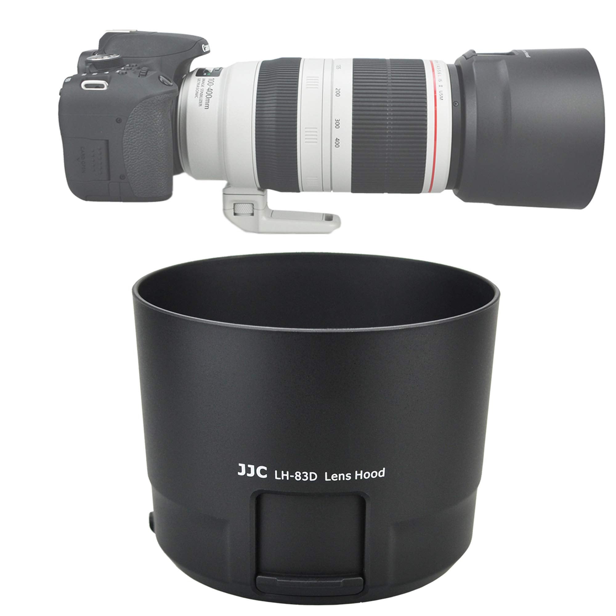 Jjc Lh 83D Dedicated Bayonet Lens Hood, Compatible With Canon Ef 100 400Mm F/4.5 5.6L Is Ii Usm Lens, 100 400Mm Is Ii Usm Lens H