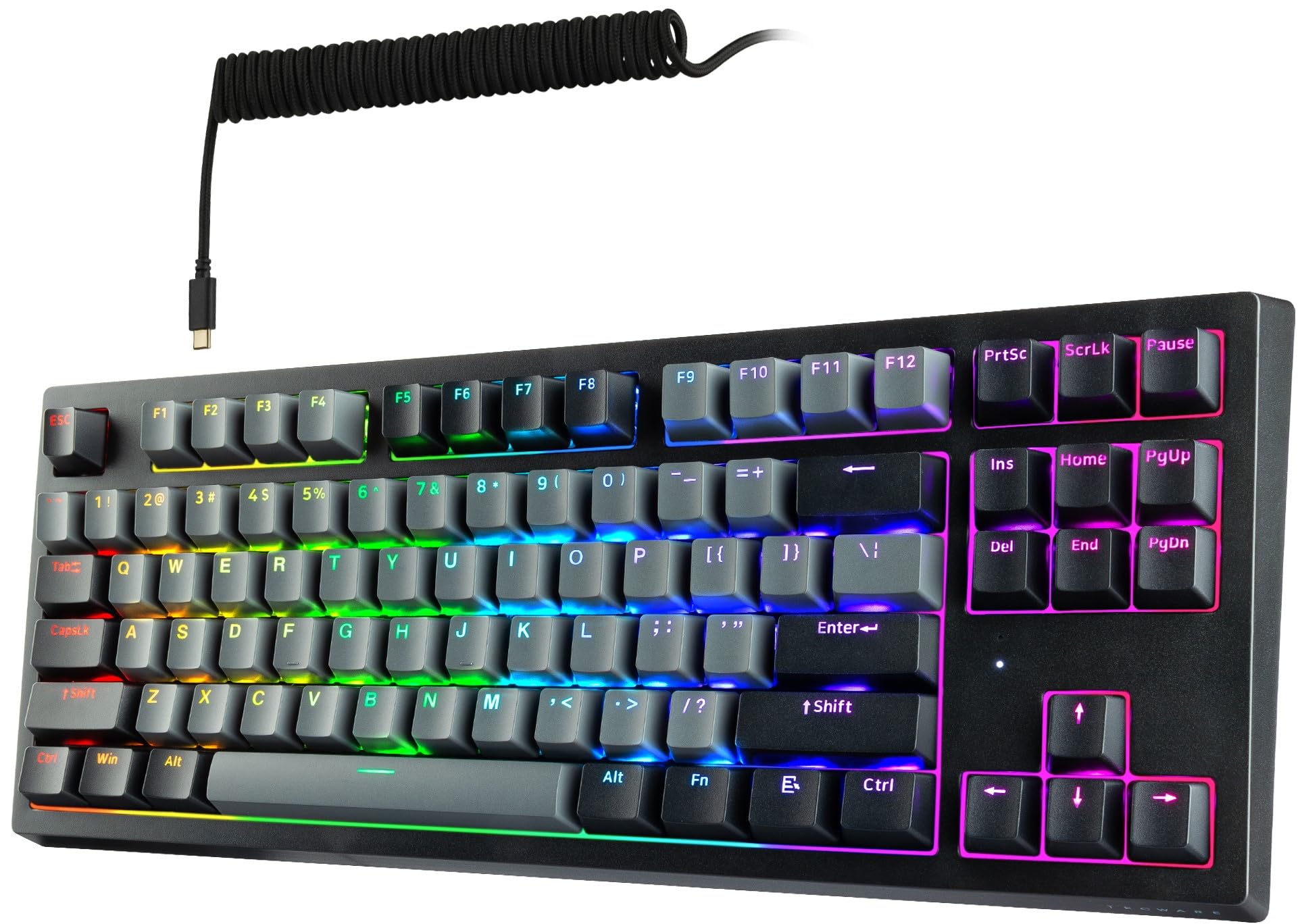 Tecware Phantom+ Elite 87 Key Rgb Mechanical Gaming Keyboard, Led Backlit, Universal Hot Swap, Wired And Wireless, 3 Mode Connec