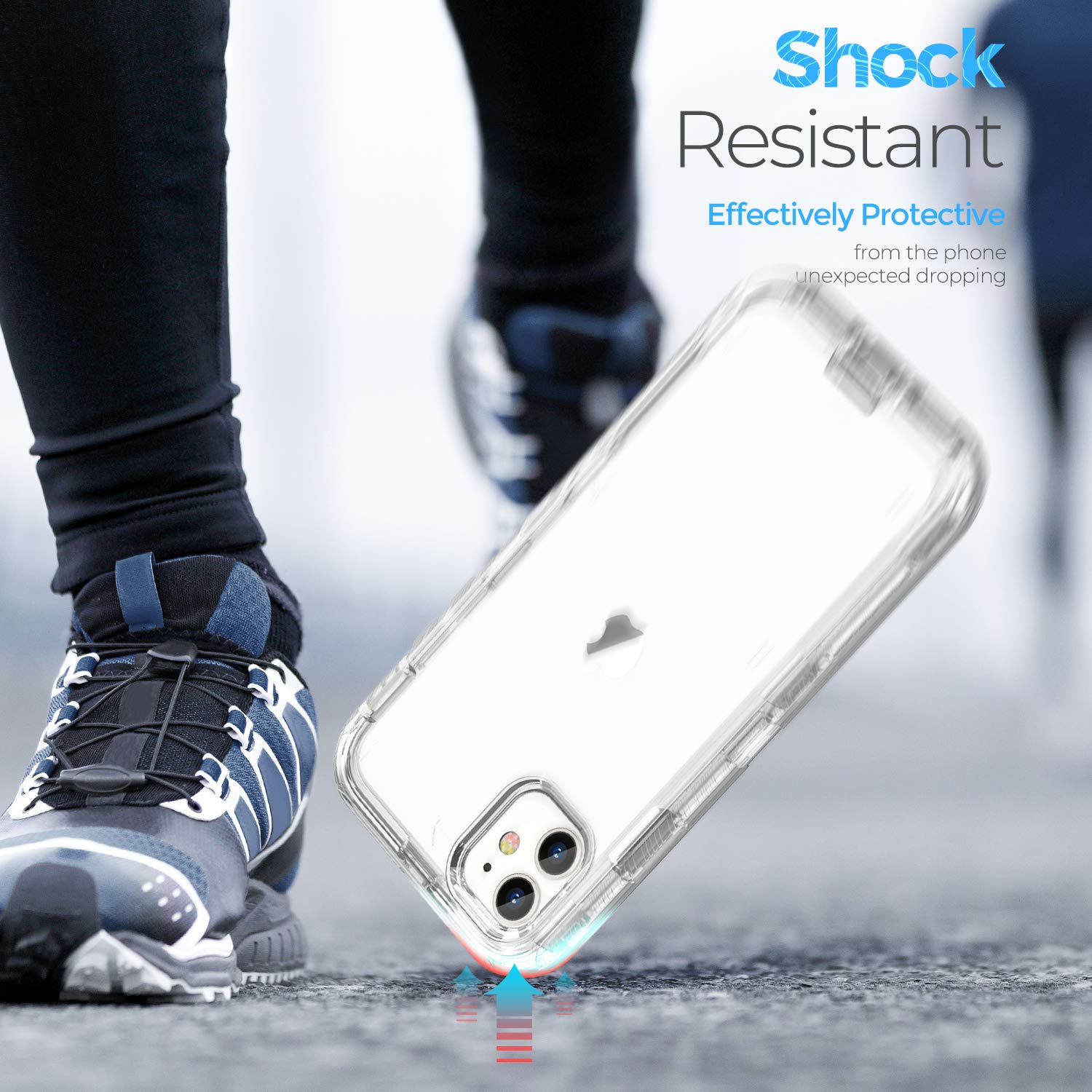 Oribox Case Compatible With Iphone 11 , Heavy Duty Shockproof Anti Fall Clear Case