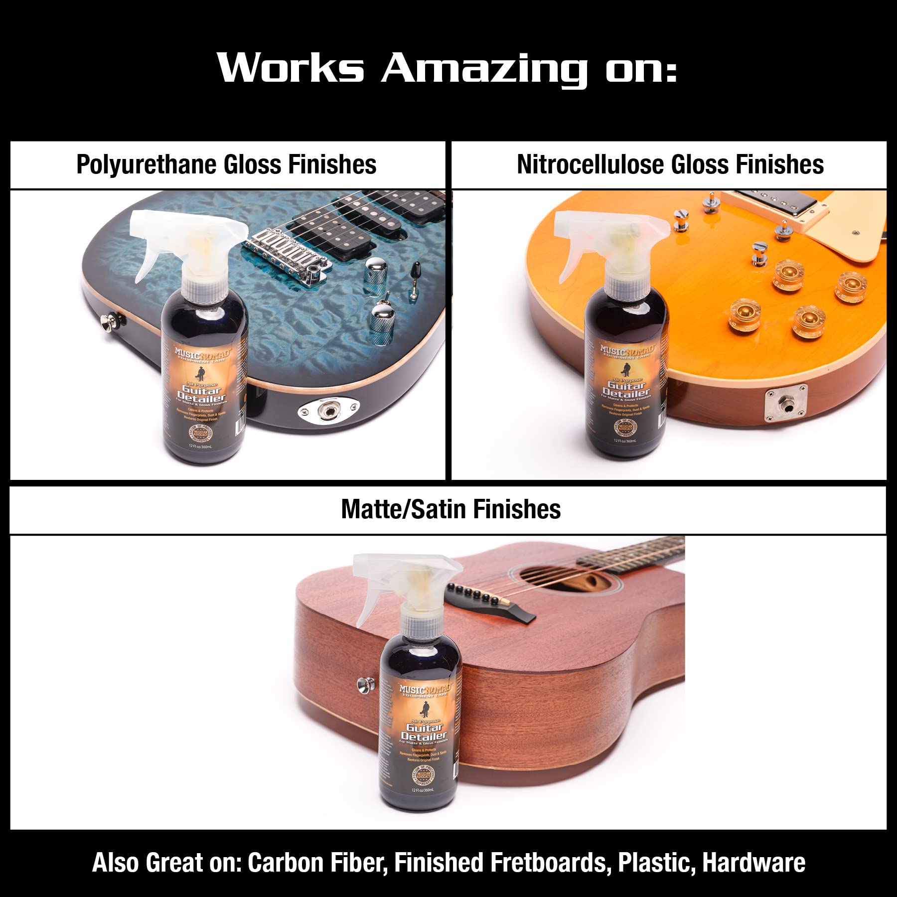 Musicnomad Mn152 Premium Guitar Detailer For Matte And Gloss Finishes 12Oz