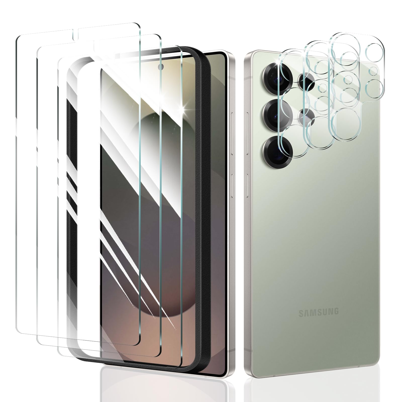 3*Screen Protector and 3*Camera Lens Protector for Samsung Galaxy S25 Ultra with a Installation Alignment Aid, Double Shatterpro