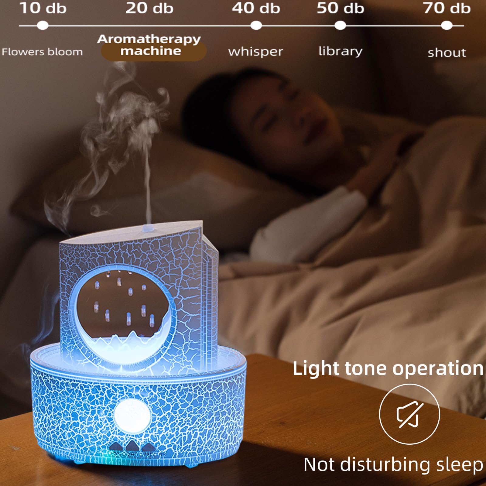 Raindrop Humidifiers For Bedroom,300Ml Ultrasonic Small Humidifier, Aromatherapy Essential Oil Vaporizer, Essential Oil Diffuser