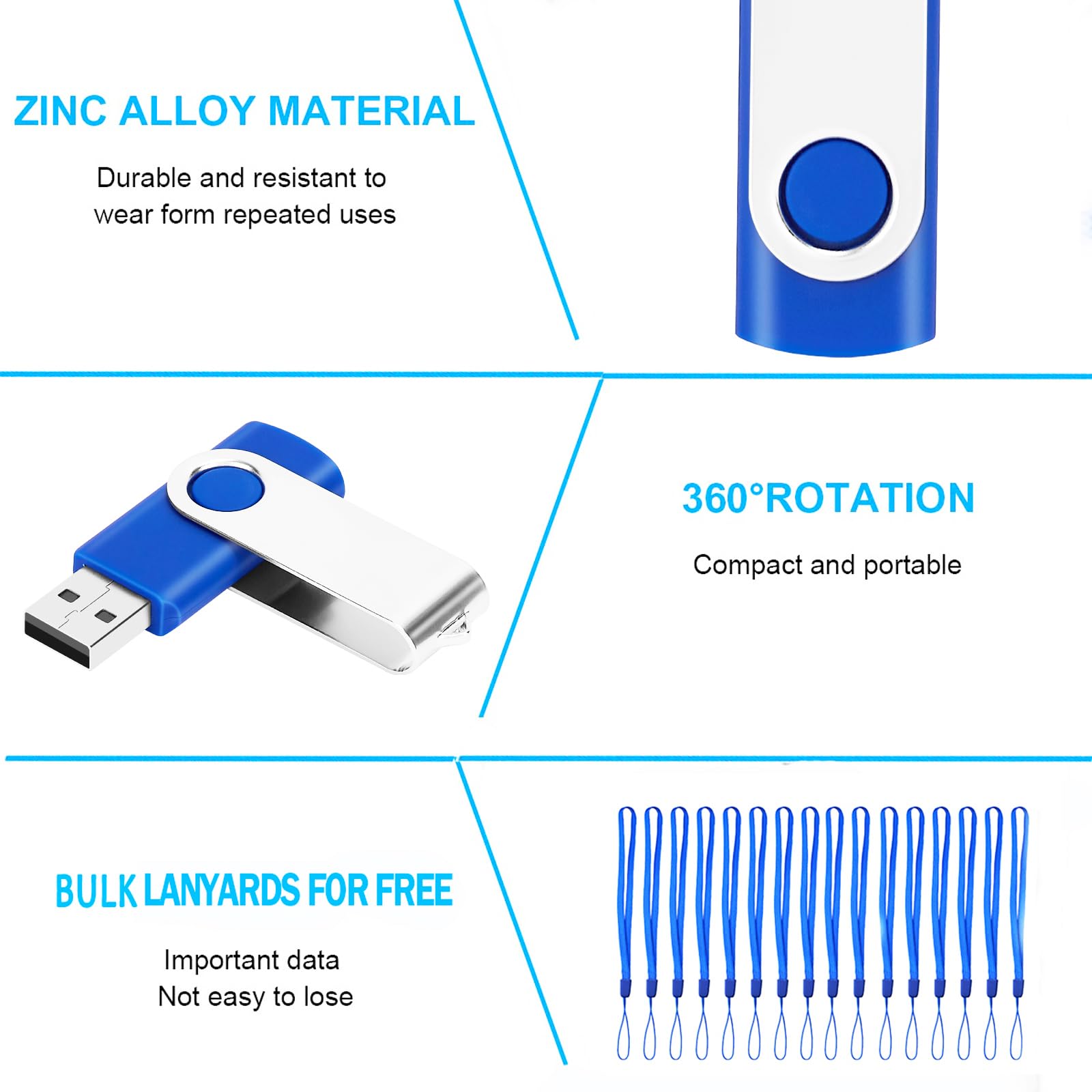 Eastbull 200 Packs Of 2Gb Bulk Flash Drives, Usb Flash Drives Pack 2Gb Usb Drives Bulk Swivel Usb2.0 Thumb Drives Bulk With Stri