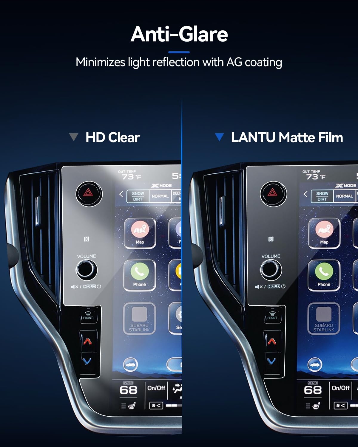 Lantu Matte Screen Protector For 2024 2023 2022 2021 2020 Subaru Outback Legacy Starlink Accessories Tempered Glass Anti Glare 1