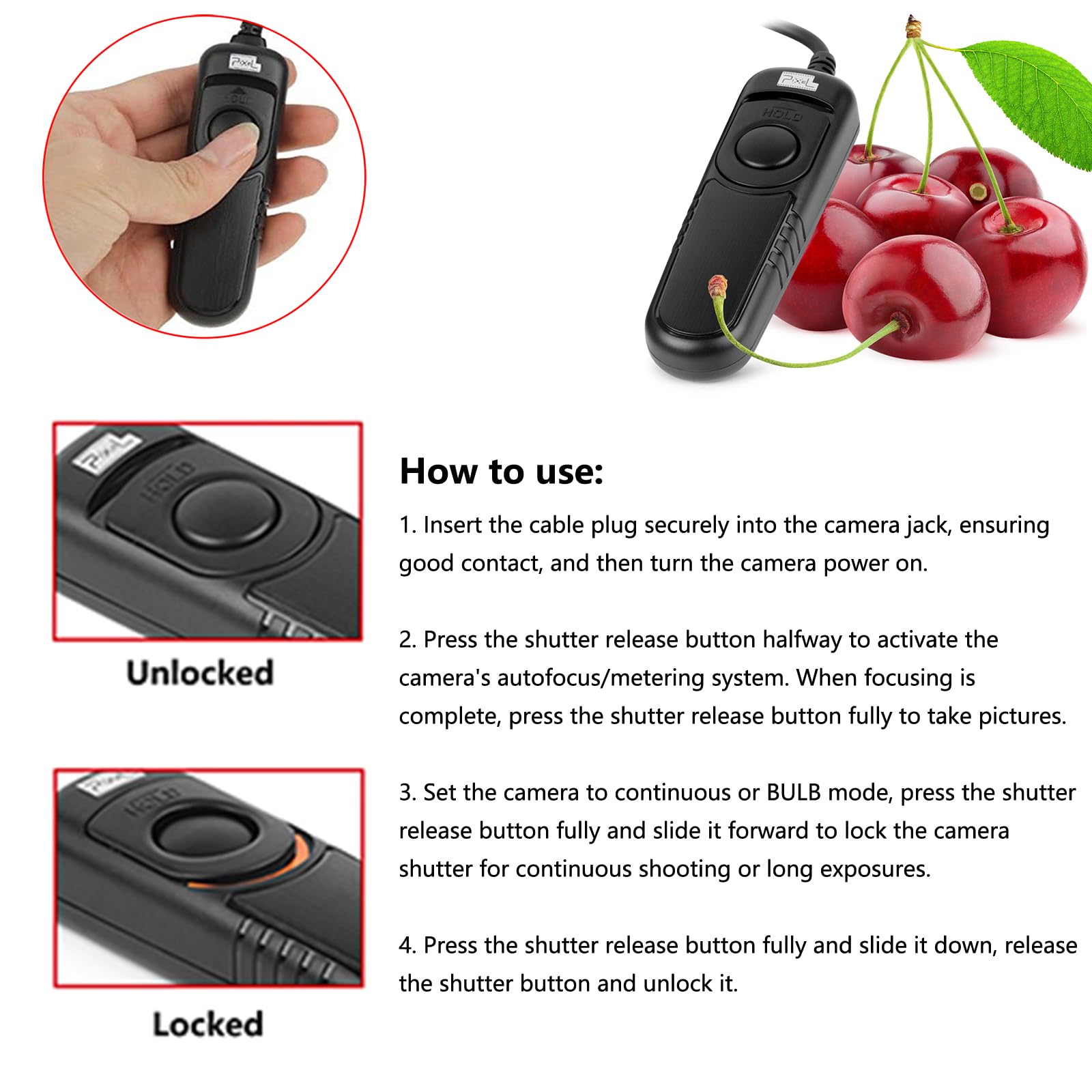 Camera Shutter Release L1 For Panasonic S5, S1, G95, G91, G90, Fz10002, G9, Gh5, Gh6, G85, G81, G70, Gh4, Gh3, Fz2500, Fz2000